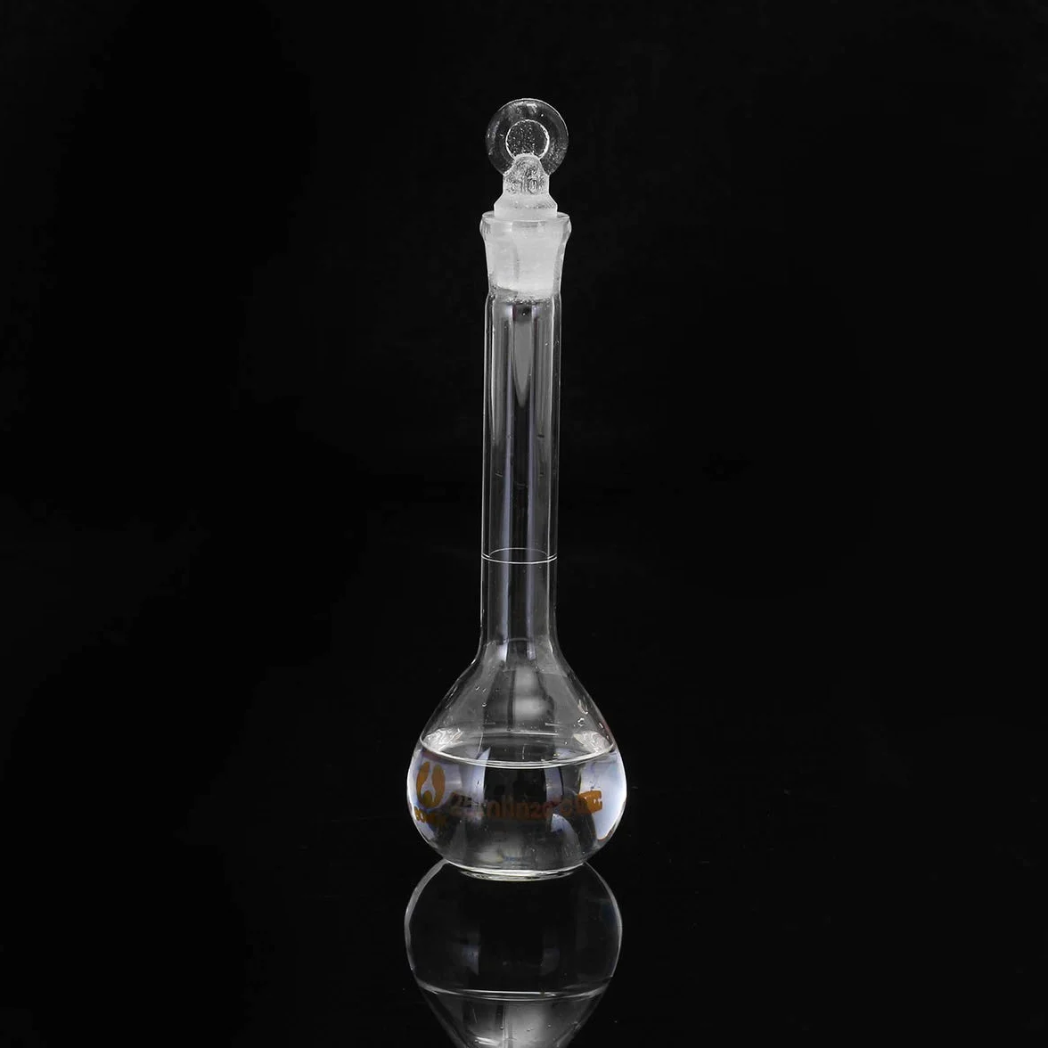 Frasco volumétrico de vidrio 25ml con tapón de cristal química redondo