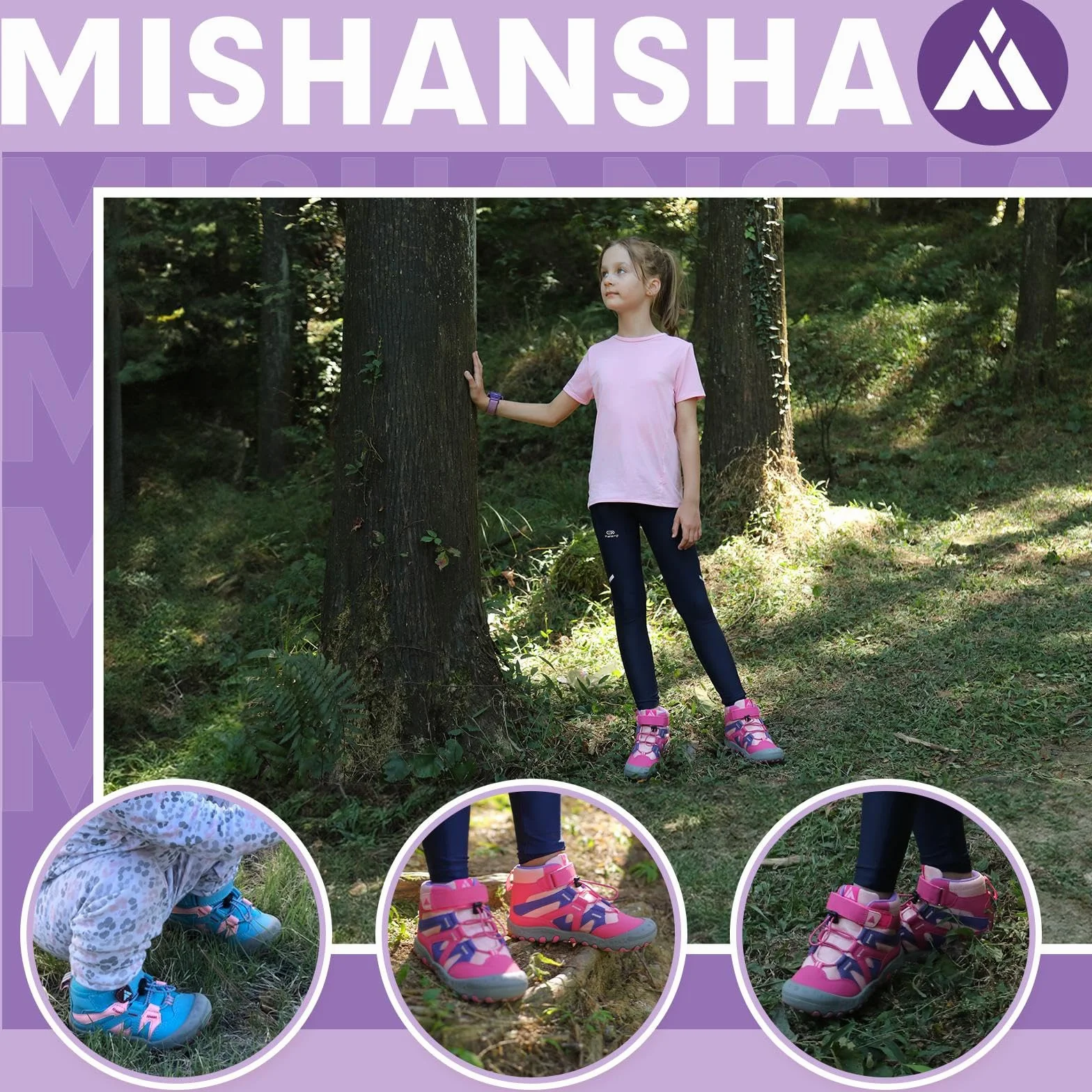 Mishansha Niña Zapatillas de Senderismo Niños Antideslizante Transpirables Botas Zapatos de Trekking Unisex Ligero Tallas 24-38 EU