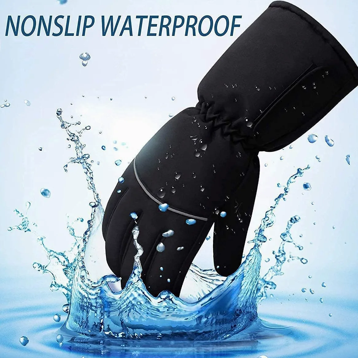 Guantes térmicos Guantes de Invierno para Hombres y Mujeres, 3 Niveles de Calentamiento Pantalla táctil Guantes térmicos Impermeables para Esquiar Snowboard Pesca