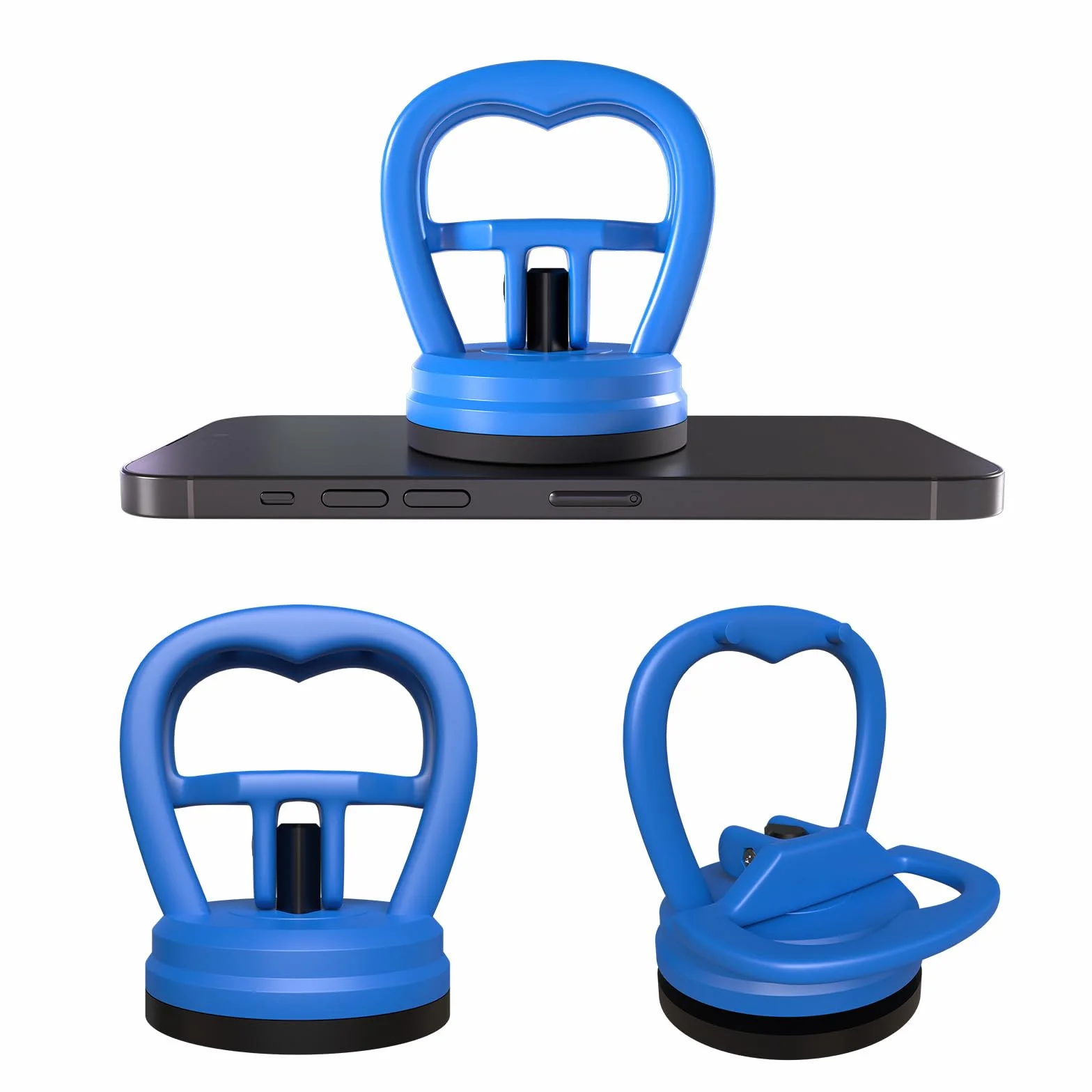 MMOBIEL Ventosas 2 Piezas - Ventosa de Cristal Desabollador Herramienta Apertura Electrónicos 10 kg Gran Resistencia Azul