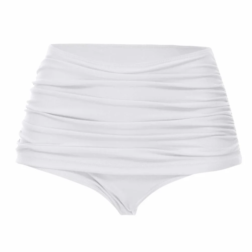 Bikini Mujer Culotte Talle Alto Drapeado Reductora Abdomen Natación Slip de Baño