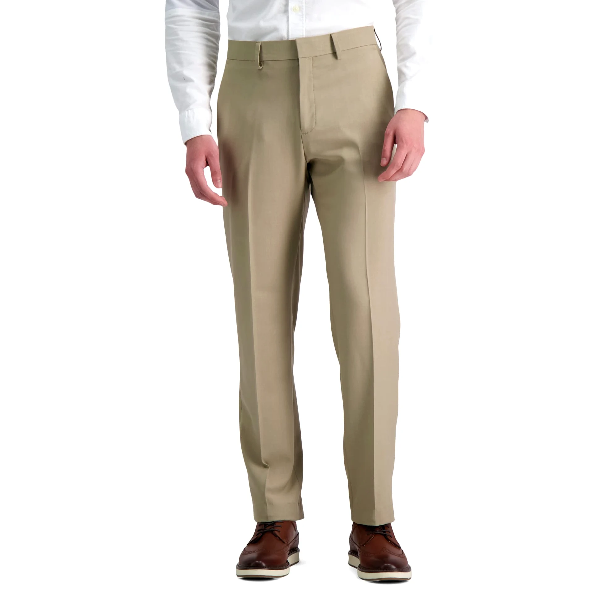 Haggar - Pantalones de vestir cómodos de alta calidad para hombre, ajuste recto, parte delantera plana (tallas regulares y superiores a la L), 40W x 30L