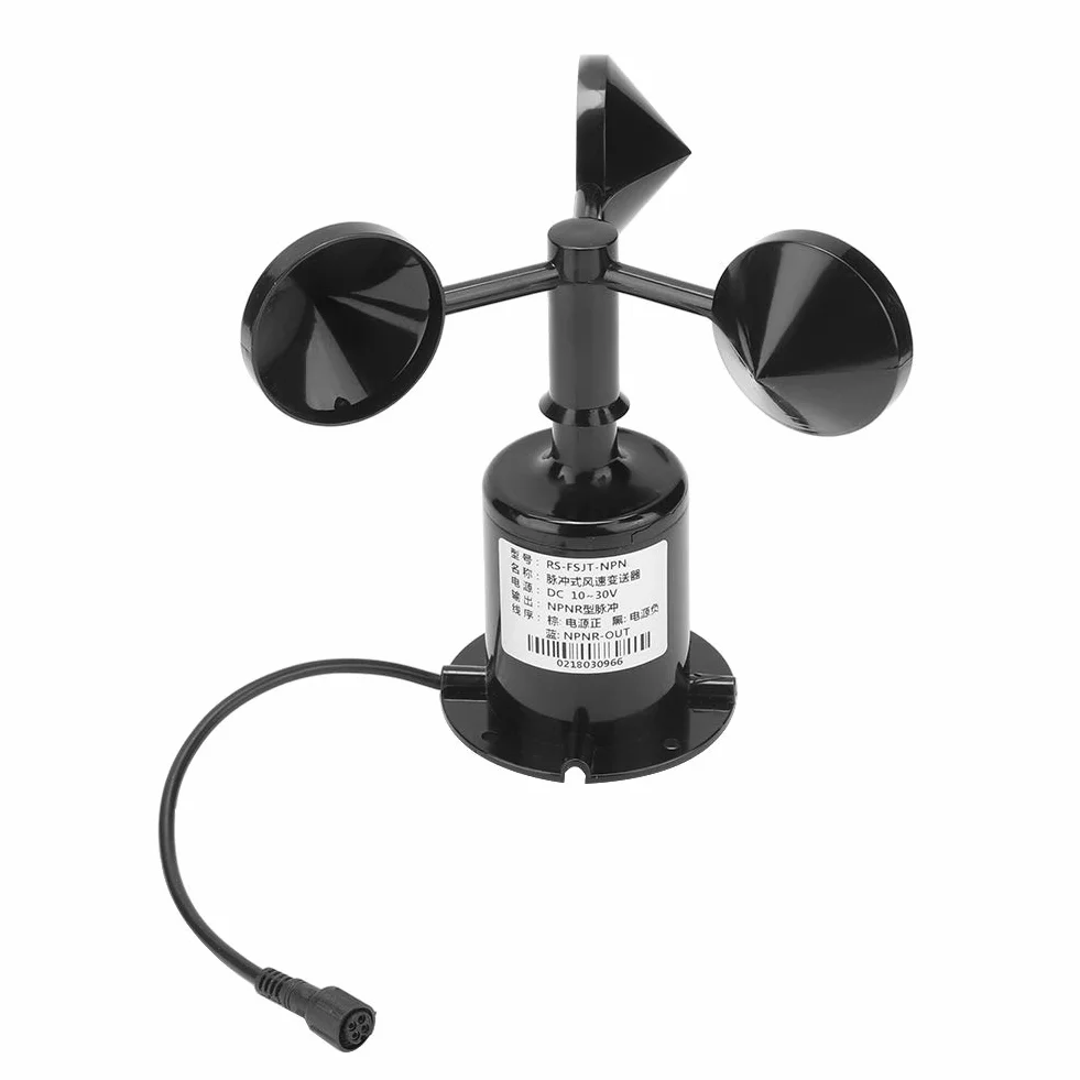 Anemómetro Transmisor de Tres Tazas 0-70M/S Policarbono Sensor de Velocidad del Viento