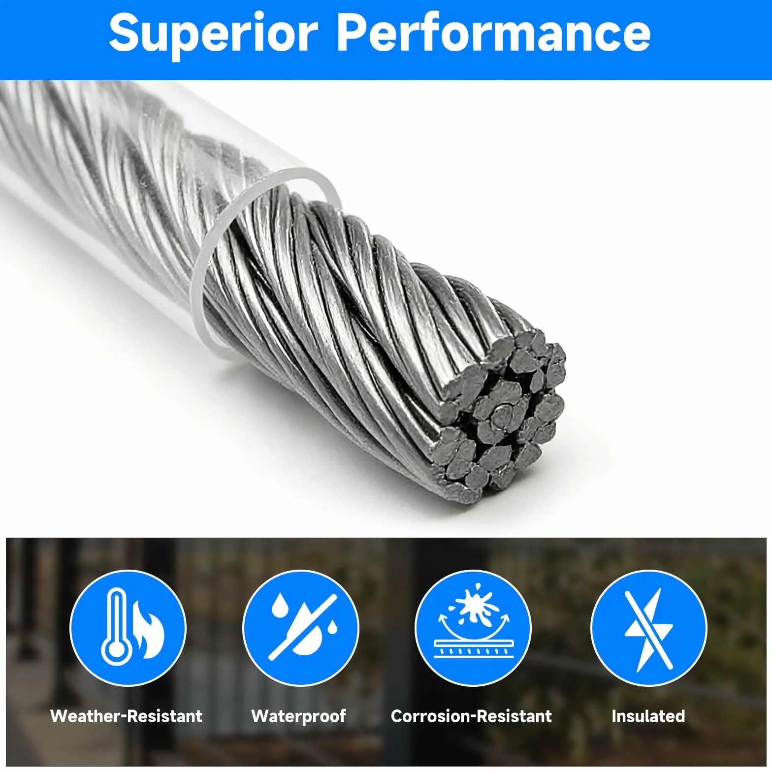 Cable de Acero Inoxidable 20 m 3 mm Tensión M5 con Ganchos de Ojal para Tendedero Exterior Plantas Trepadoras