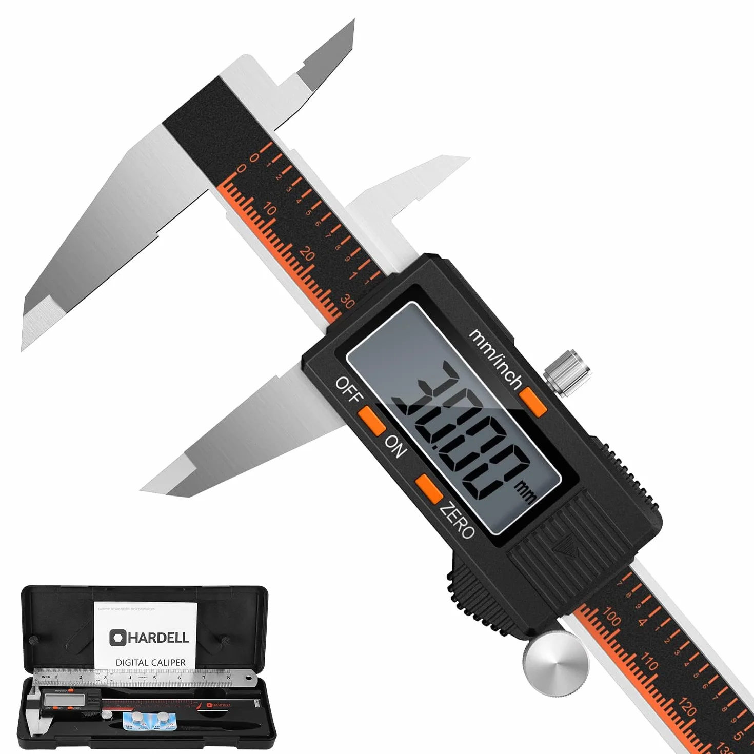 HARDELL Calibre Digital 150mm Pie de Rey Acero Inoxidable con Pantalla LCD