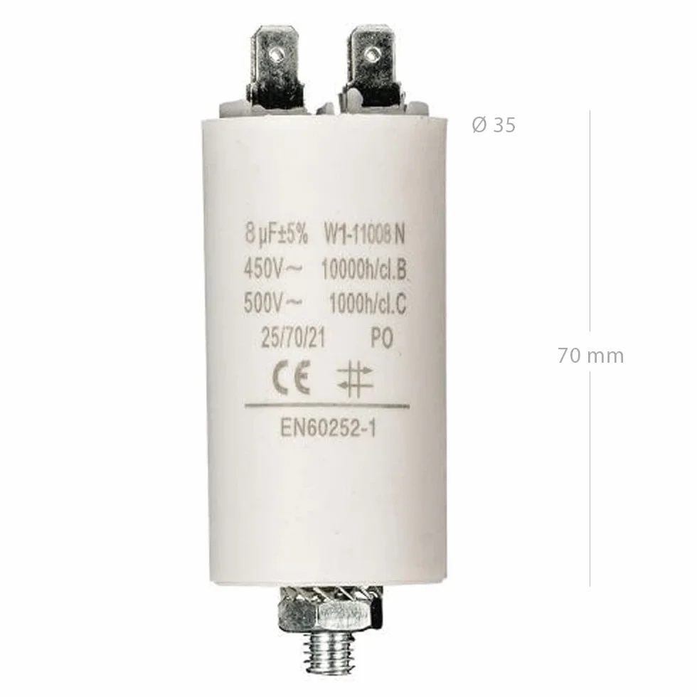 CABLEPELADO Condensador de arranque 450 VAC 8.0 uF monofásico 4 terminales