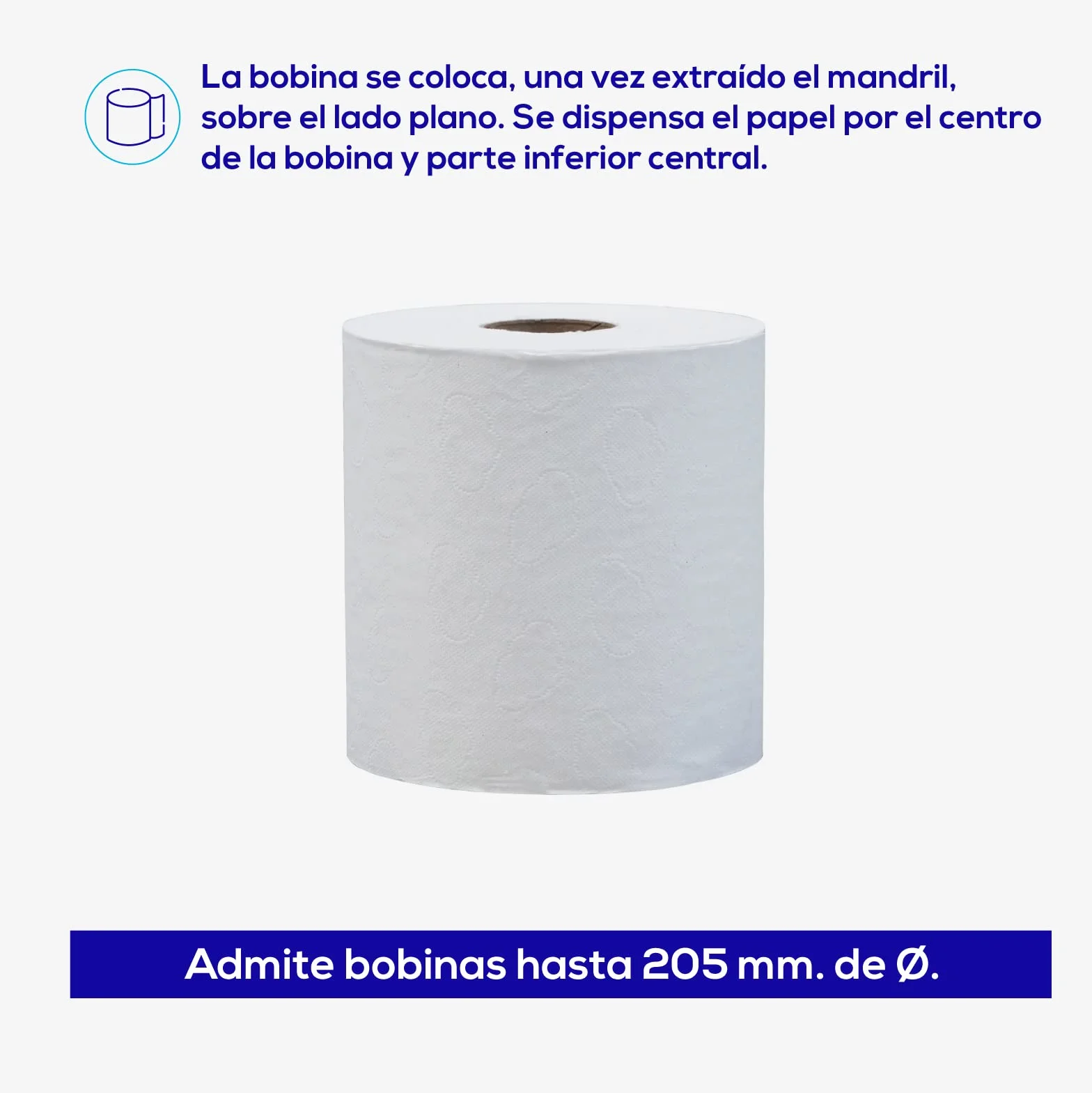 Dispensador de Papel en Bobina Jofel ABS 205mm Negro Centro de Base