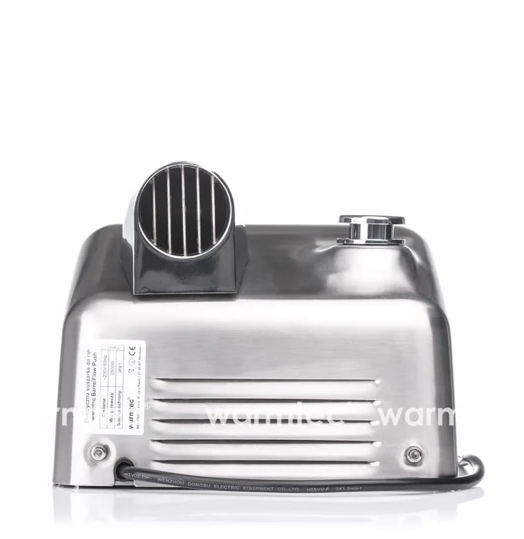 WARMTEC Secador de Manos Eléctrico 2500W Industrial Acero Inoxidable Antivandálico para Baños Públicos