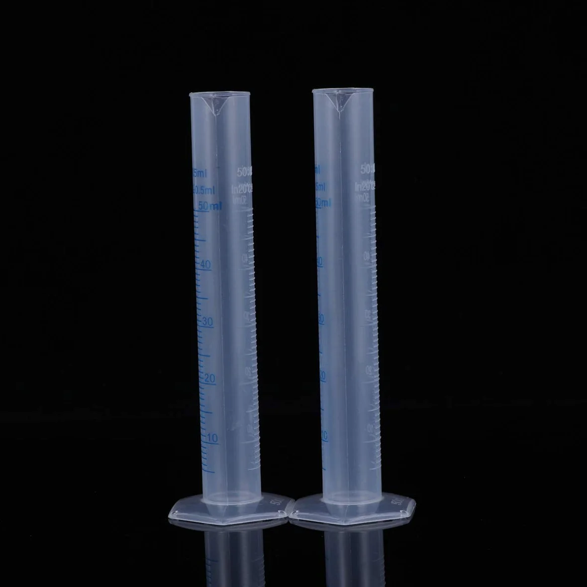 Cabilock 5 Piezas Cilindros de Medición Probeta Plástica Graduada Transparente con Base Hexagonal