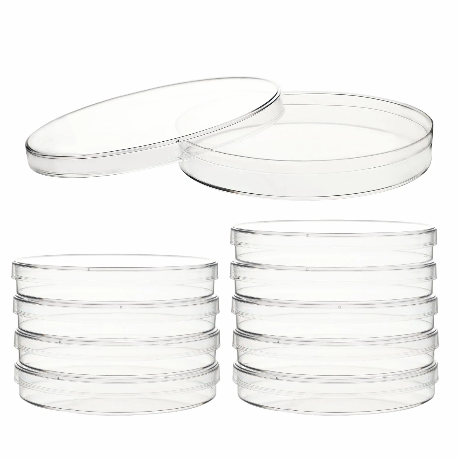 Stonylab 10 Platos de Petri Plástico con Tapas Transparentes, 90 mm, 15 mm, Desechables Laboratorio