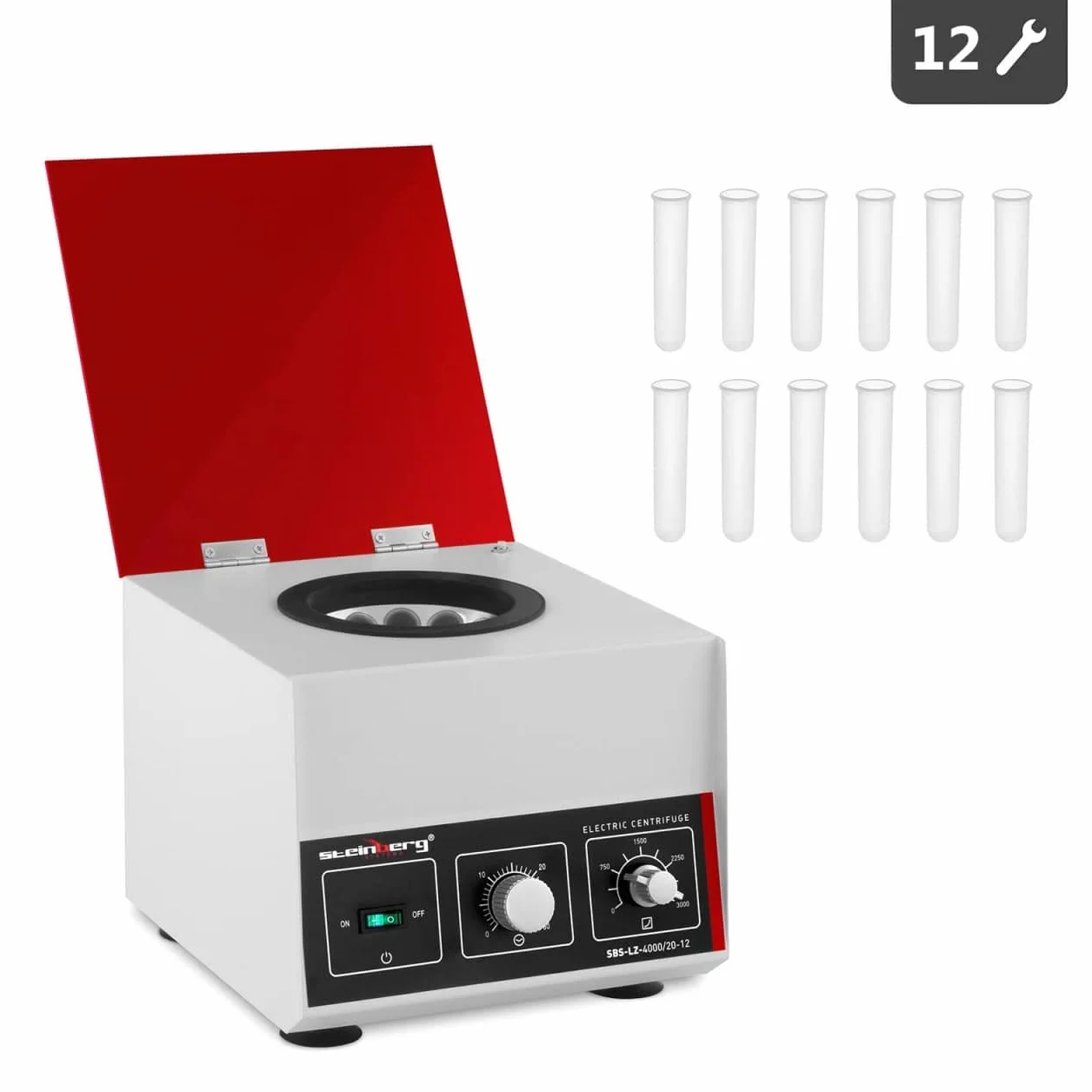 Steinberg Systems Centrífuga de Laboratorio 12 x 20 ml 180 W 3000 rpm 28 x 32 x 24,6 cm