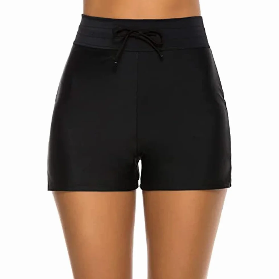 Shorts de Natación Mujer Bikini Short Pantalones Cortos para Mujer Acuáticos Bañador de Pantalon Cortos con cordón Ajustables
