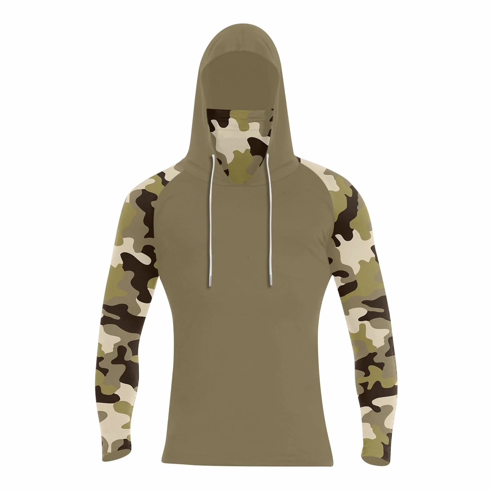 Camiseta Proteccion Solar Hombre Trekking Surf con Capucha Manga Larga UV UPF 50 Transpirable Rashguard