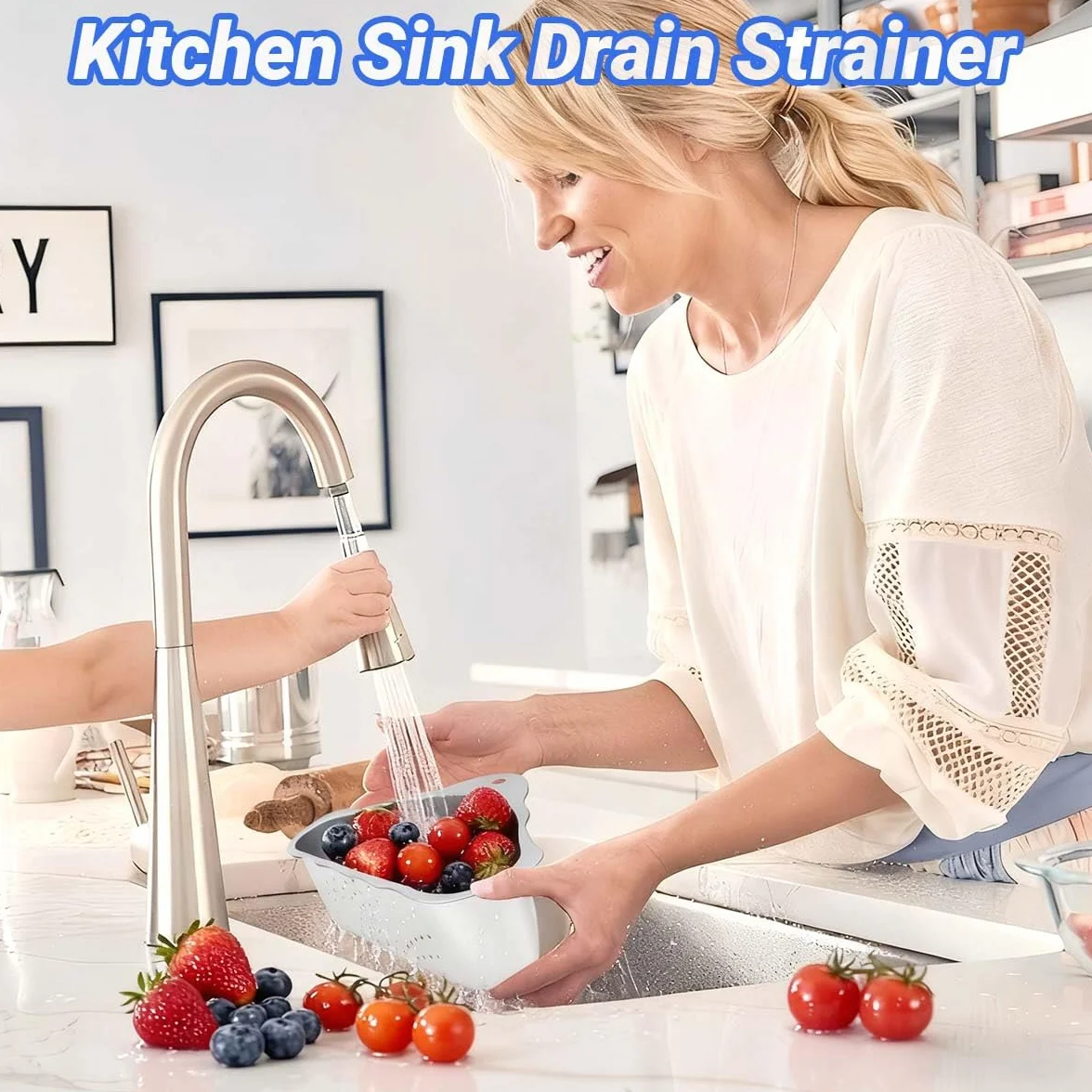 Colador para Fregadero de Cocina Cesta de Desagüe de Acero Inoxidable Triangular