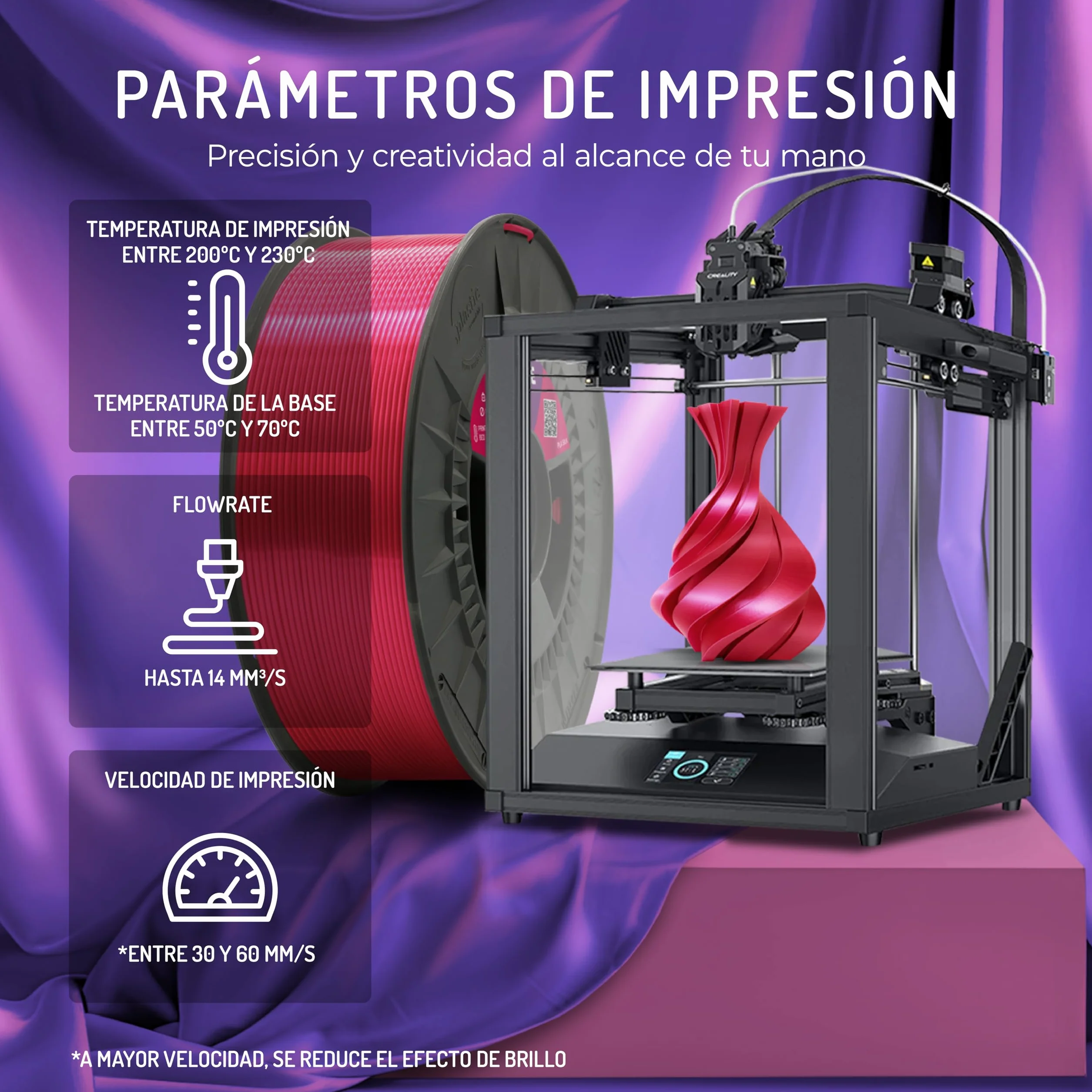 WINKLE Filamento PLA Silk Oro Rey 1,75mm 300g Bobina Impresora 3D