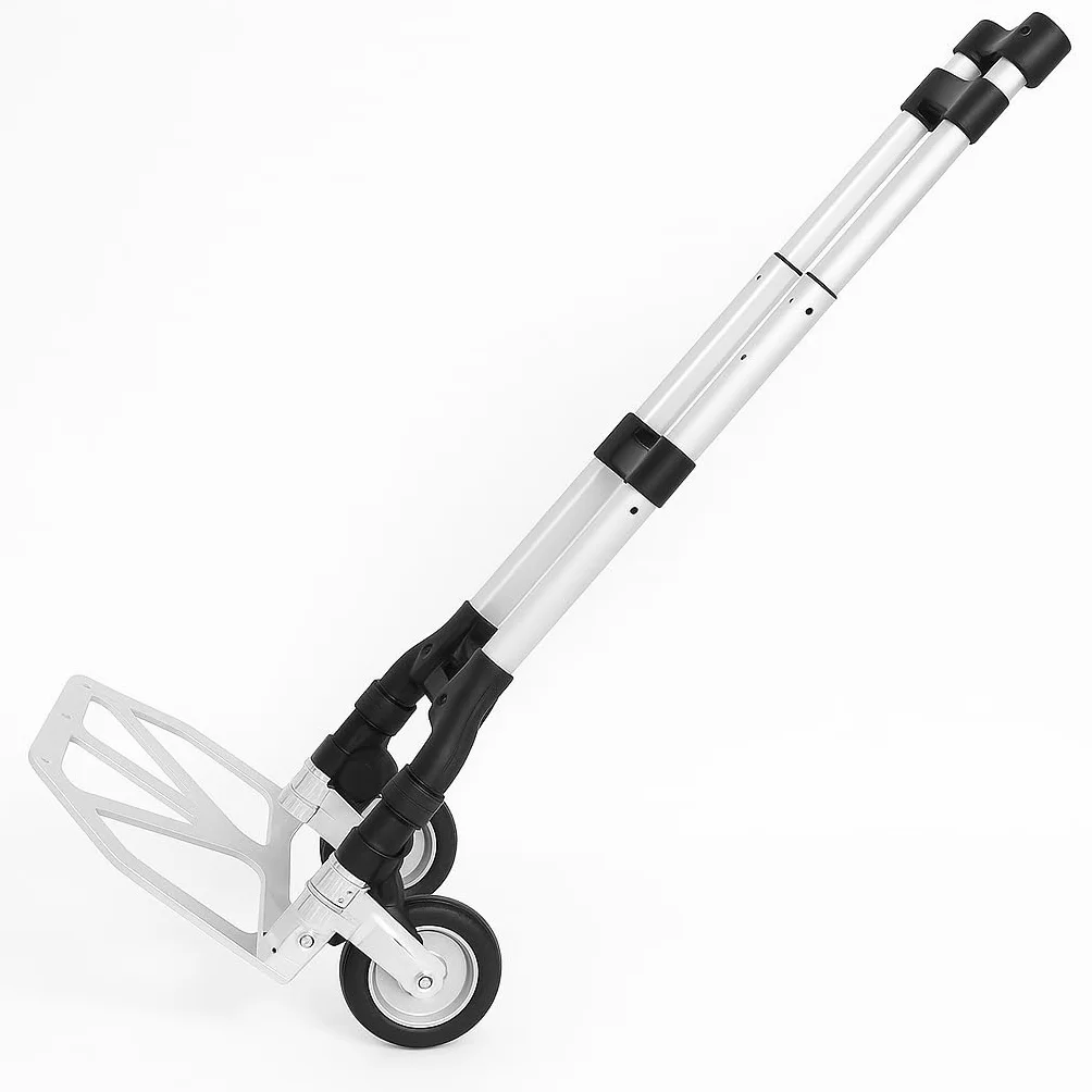 Carretilla de Mano Plegable y Extensible Aluminio 75kg con Ruedas
