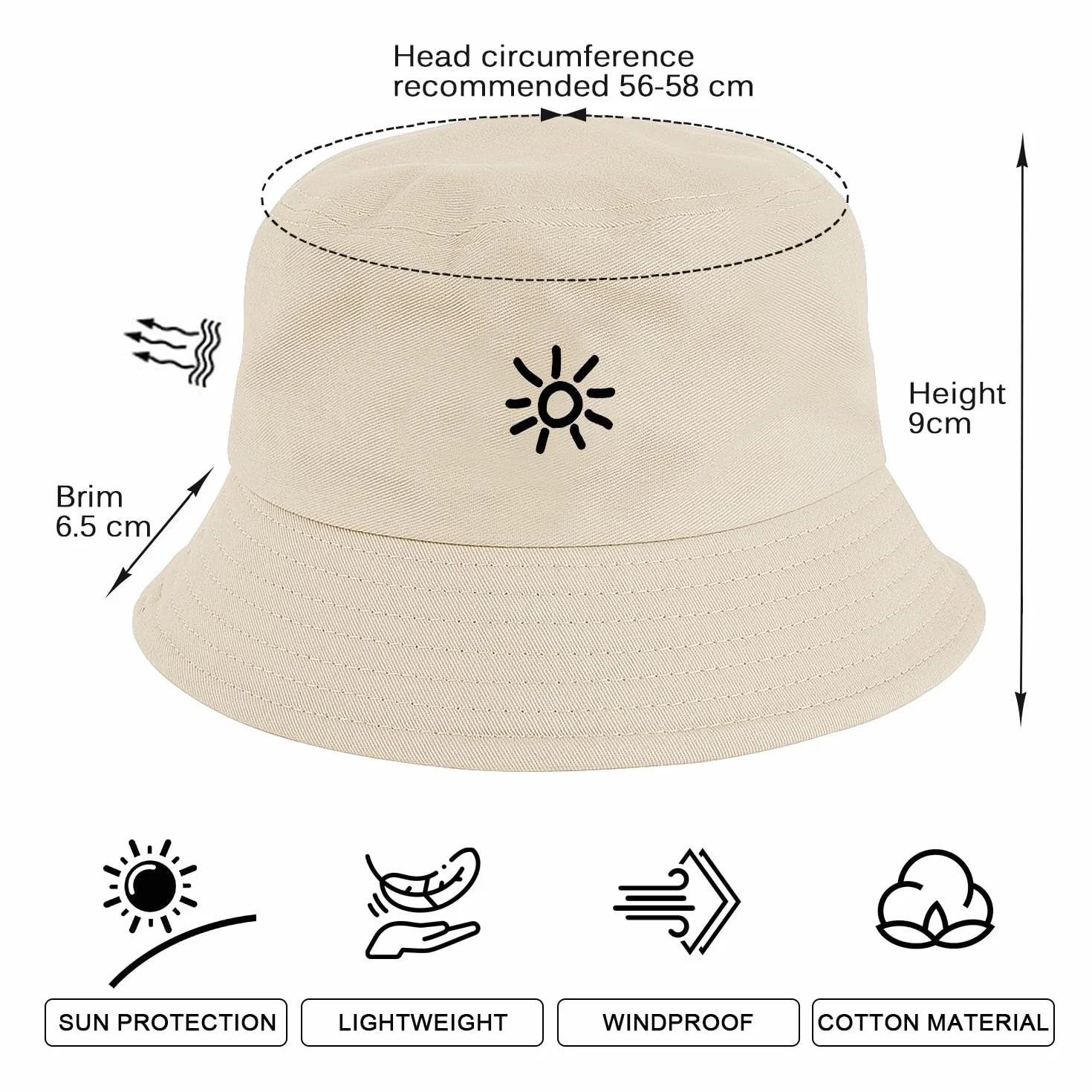 Nadeer Gorro de Pescador Mujer Sombrero de Pescador Plegable Sombrero de Cubo Algodón Bucket Hat para Hombre Unisex Verano Senderismo al Aire Libre