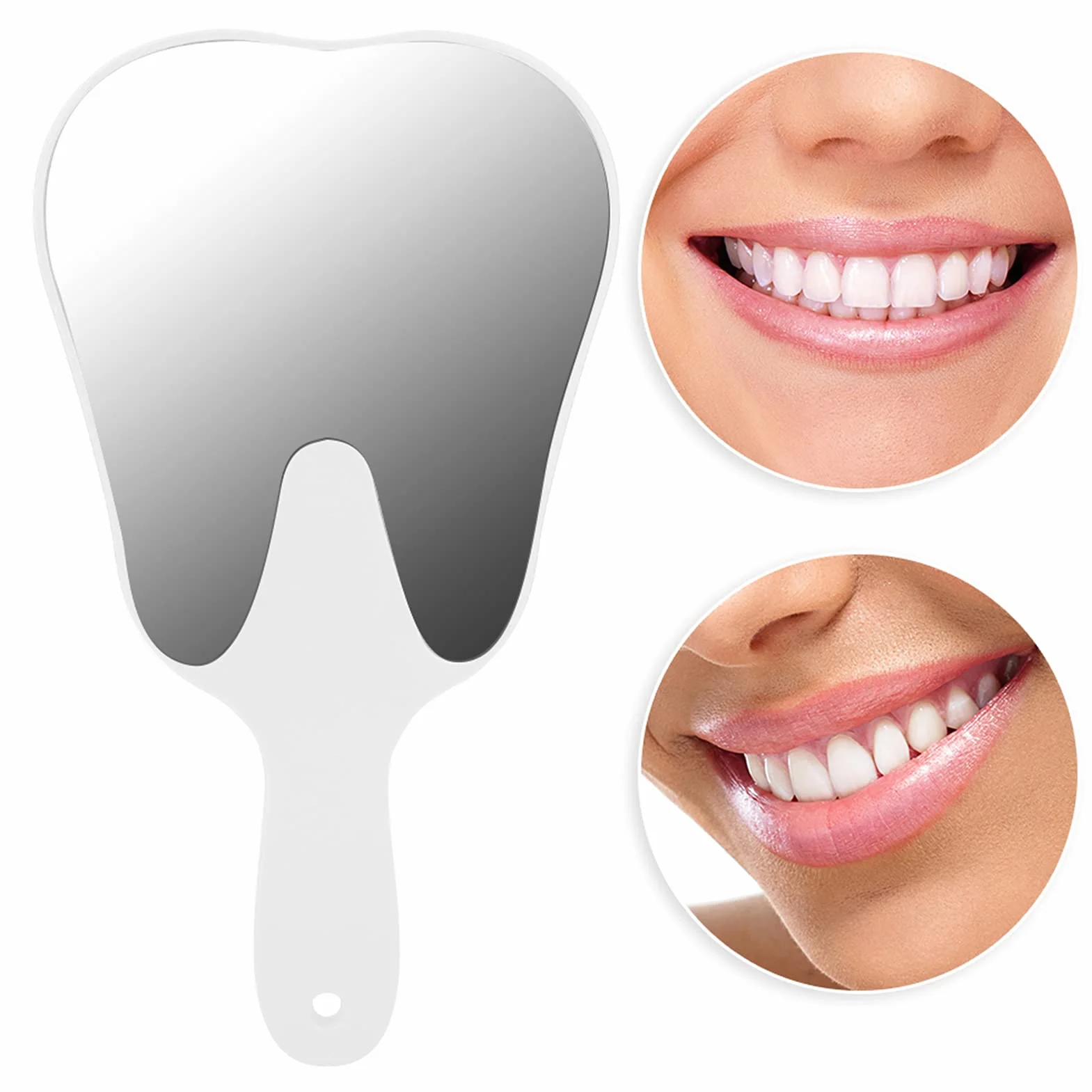 Espejo dental en forma de dientes 25 x 13,5 cm resina cristal