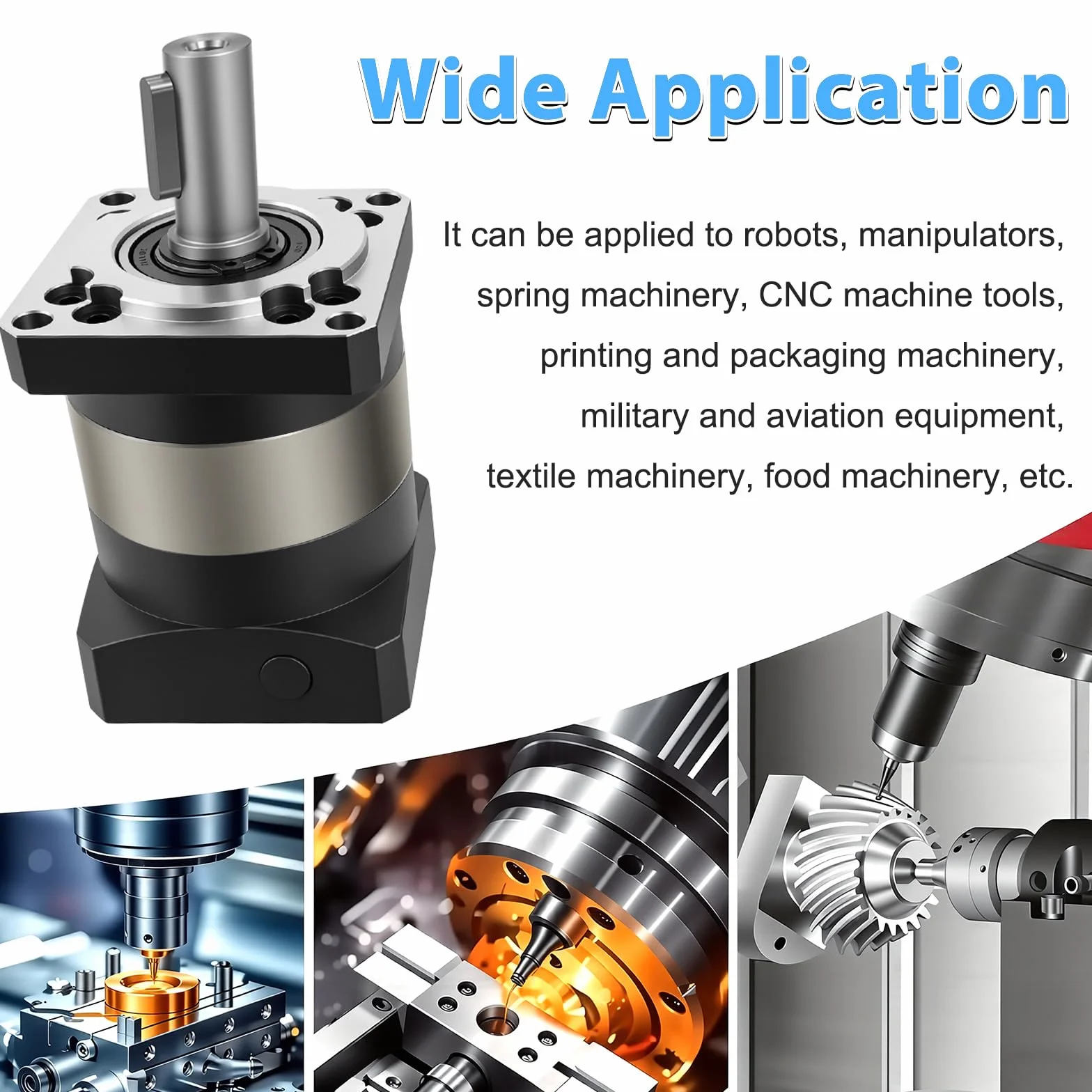 Reductor planetario 50:1 12 arc-min 4000rpm 200W 400W 60mm para servomotor torno