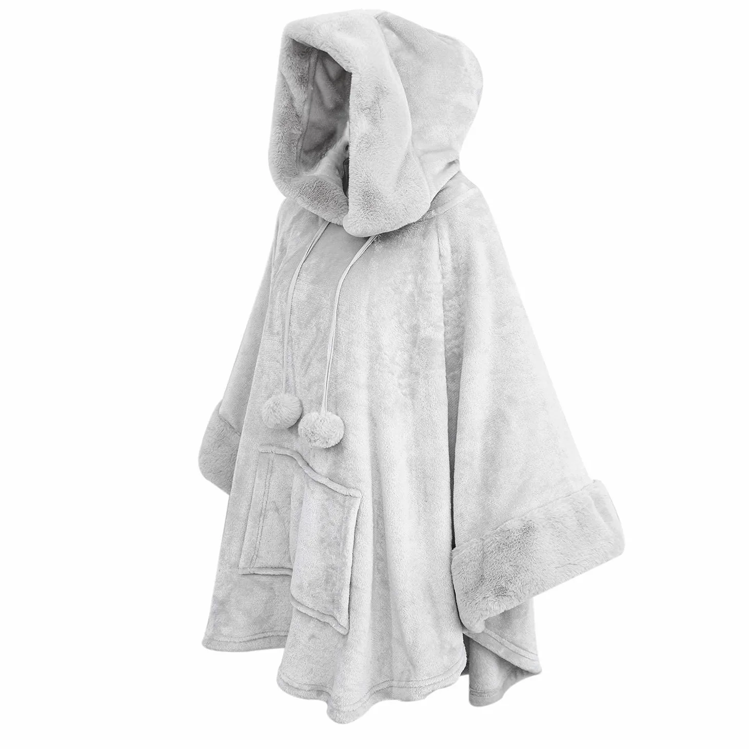 Sudadera con capucha para mujer, súper cálida y acogedora, forro de piel sintética con capucha y bolsillo para adultos, niños y adolescentes