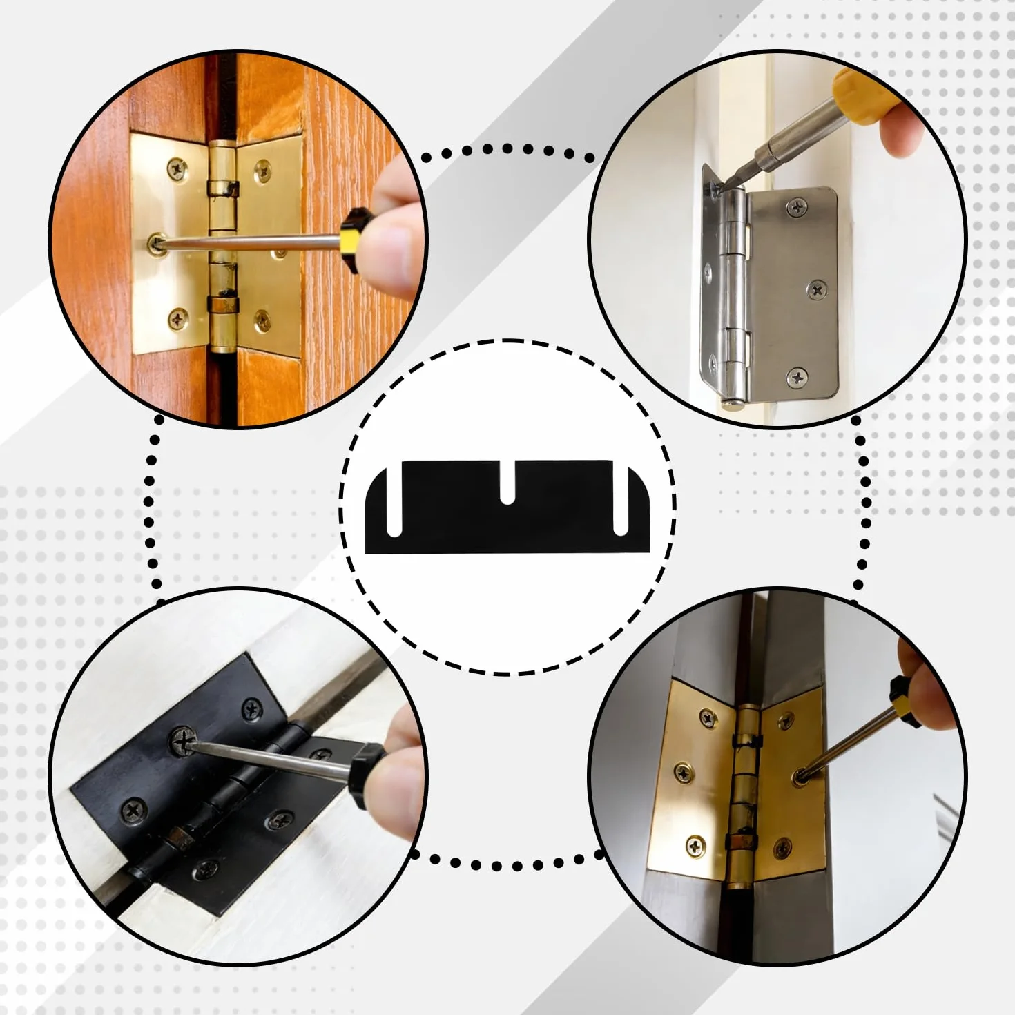 Cuñas de Bisagra para Puerta, 3,5in/8,85cm Ajustables, Relleno de Espacios