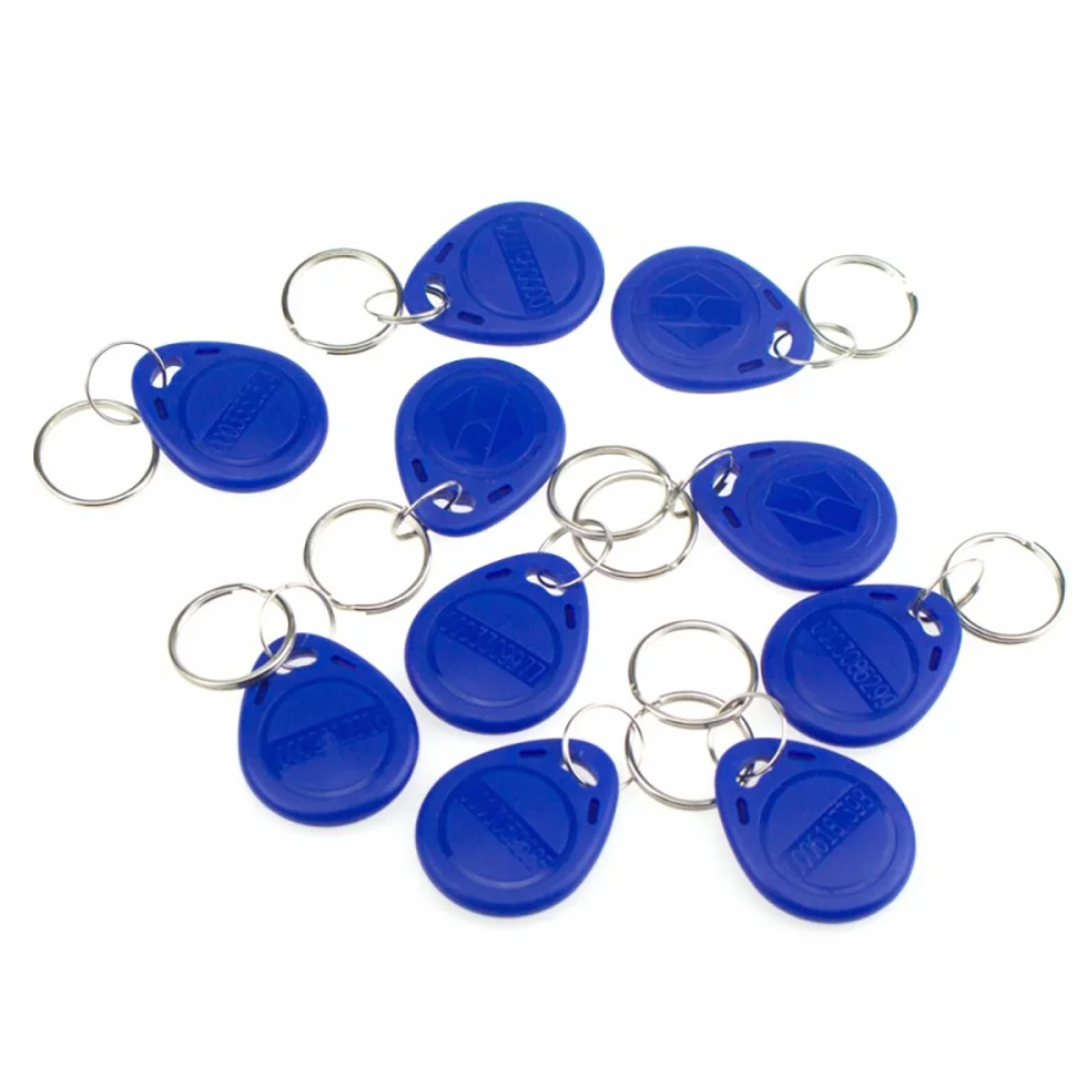 100pcs EM 125KHz EM4100 Llaveros Tarjetas Control Acceso RFID Proximidad TK4100 Tarjeta Identificación Inteligente Solo Lectura (Blue)