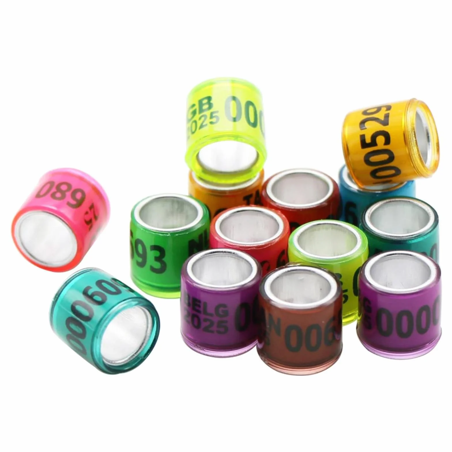 Anillos de plástico de aluminio 2026 para patas de paloma, etiquetas de identificación 8mm