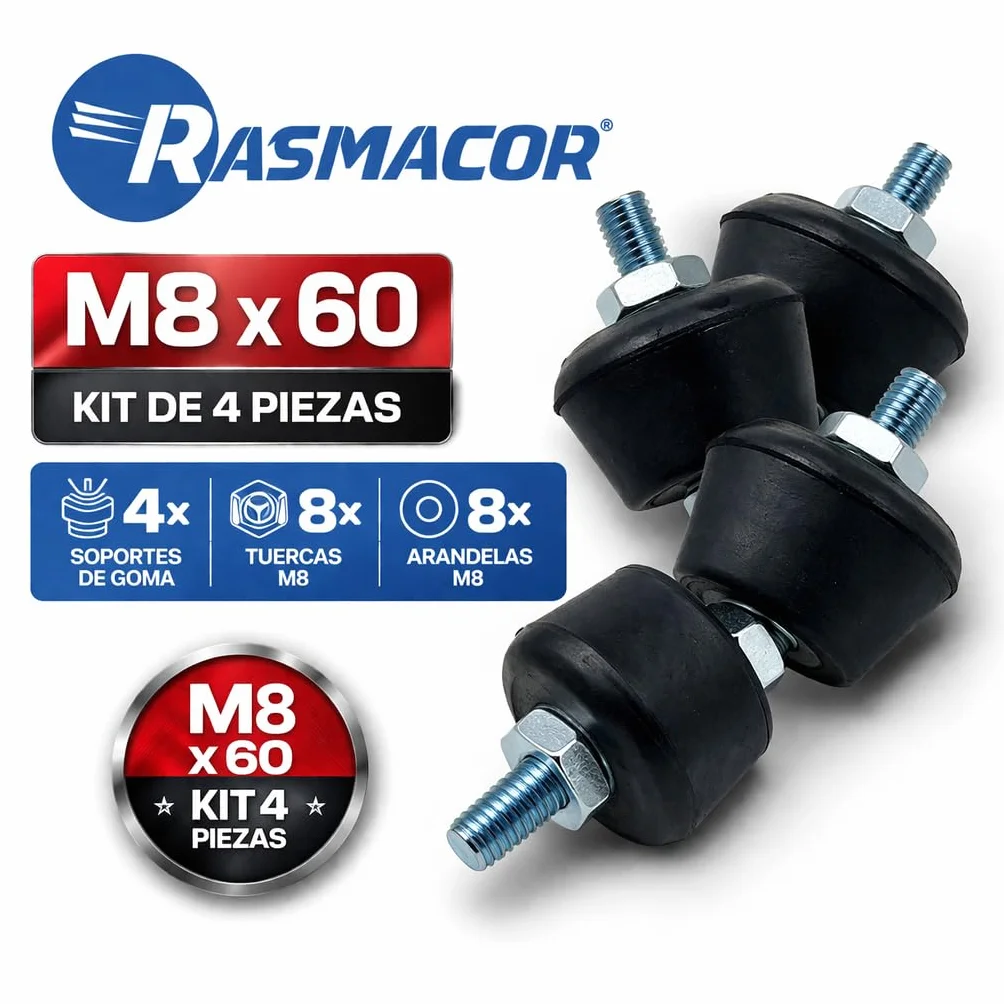 RASMACOR Silentblock A-35 M8 Soporte de Caucho Goma para aislamiento de vibraciones
