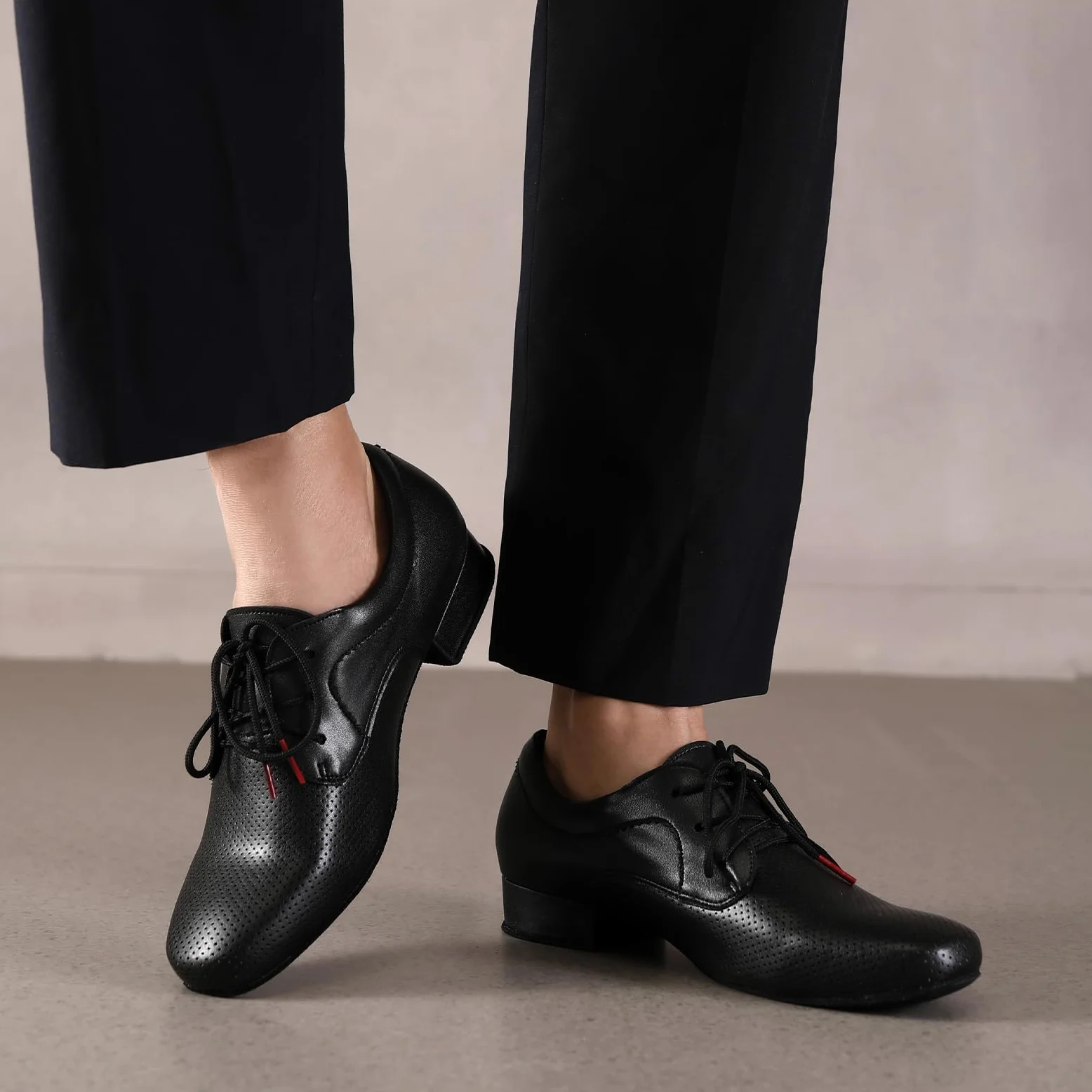 HROYL Zapatos de Baile Hombre Latino y Salsa Zapatos Baile de Salón con Cordones,LHD-NX404