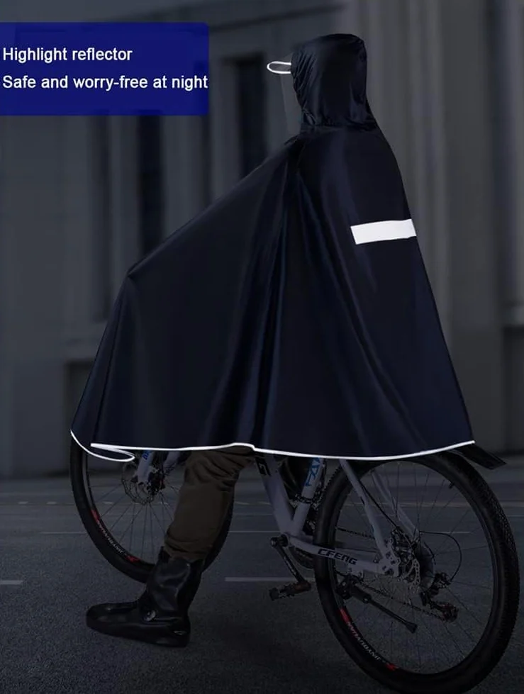 Hombre Mujer Ciclismo Bicicleta Bicicleta Chubasquero Capa De Lluvia Poncho con Capucha Impermeable A Prueba De Viento Movilidad Funda De Scooter Ligero Compacto Reutilizabl, Red, Single 2XL