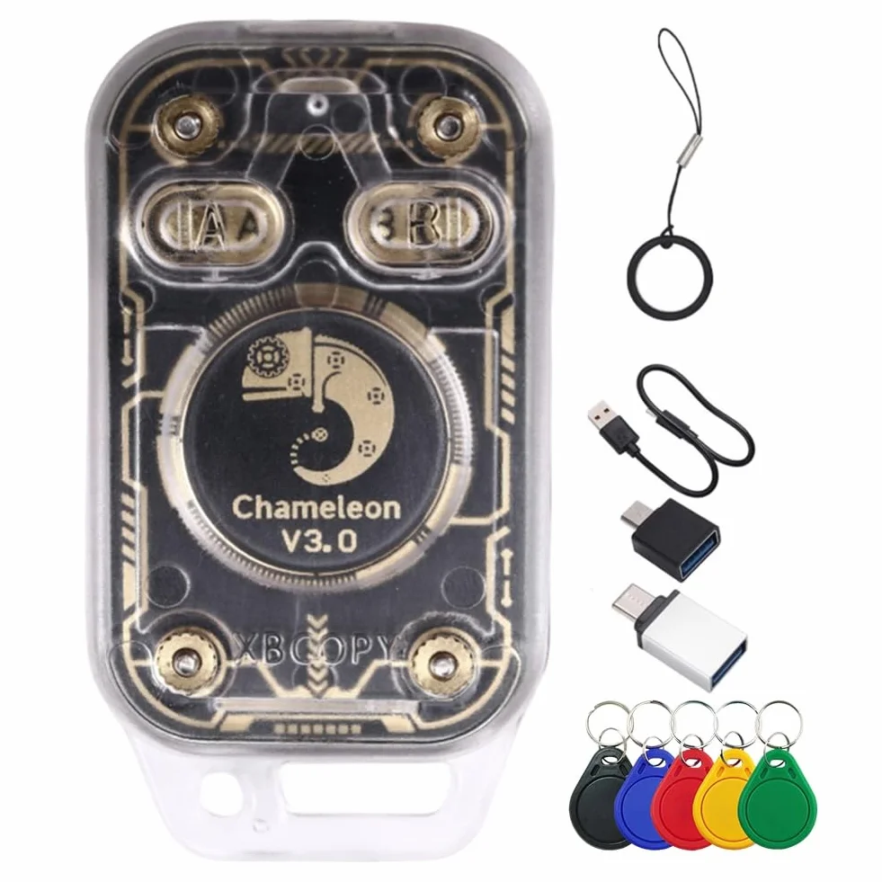 Chameleon V3.0 RFID Lector de Chips Inteligentes 125K 13.56M NFC Read Writer con 5 Llaveros UID