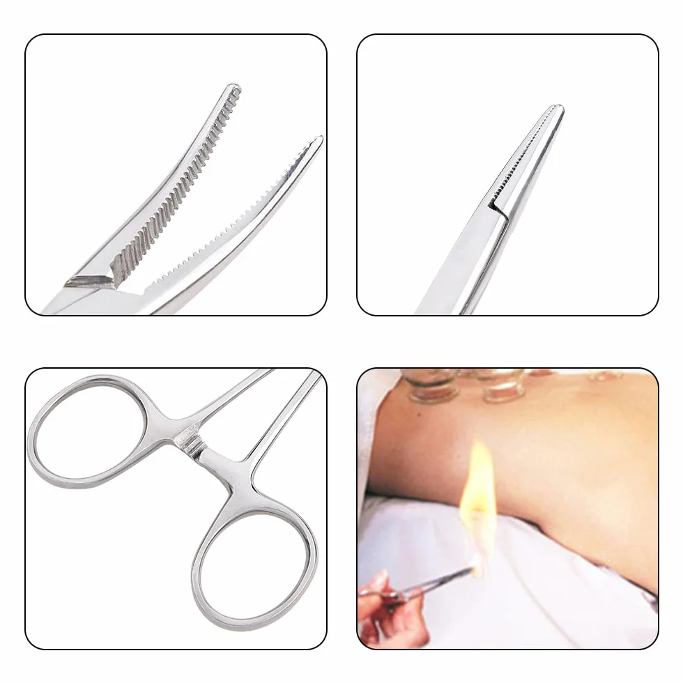Pinzas hemostáticas curvadas de acero inoxidable 16 cm para anzuelos