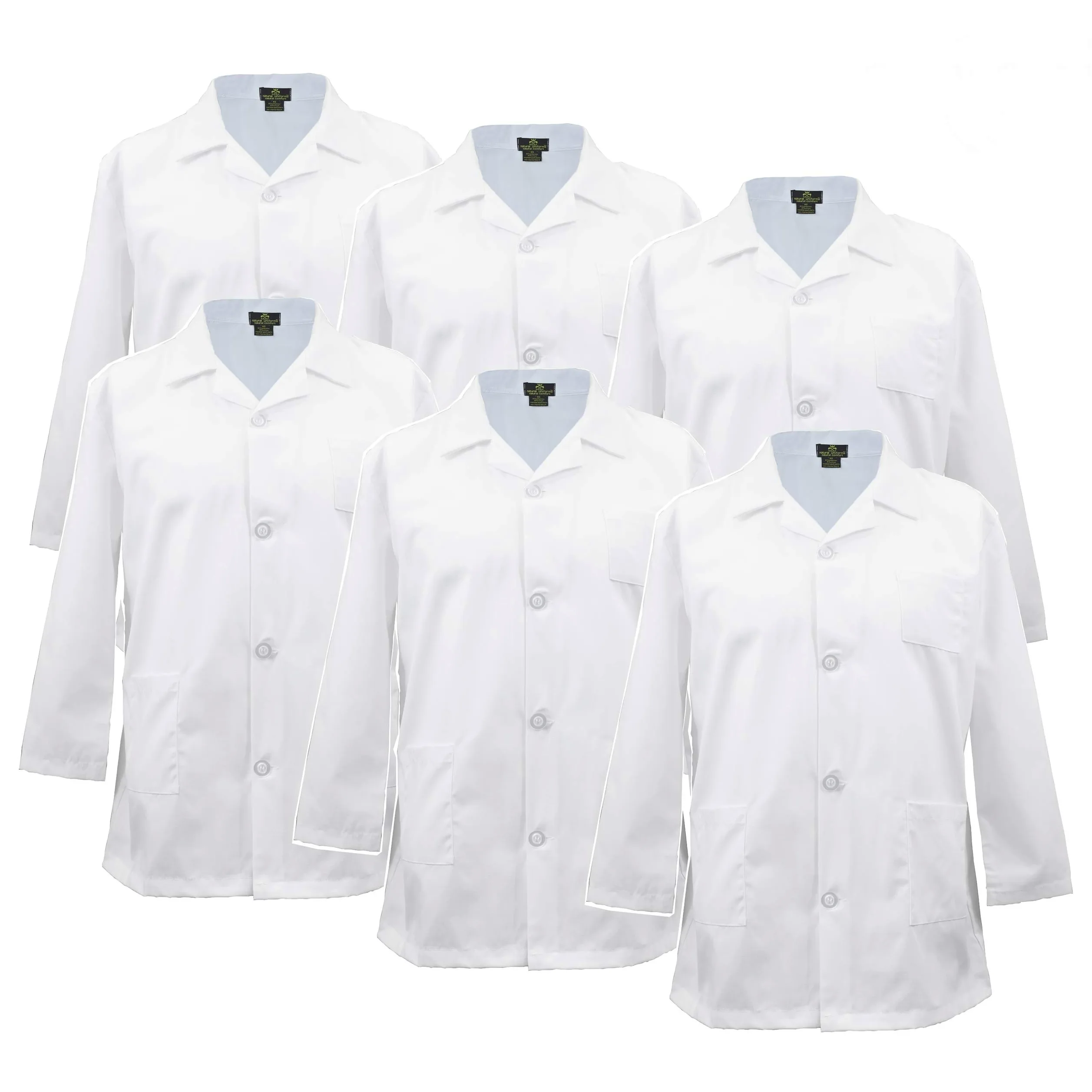 Natural Uniforms niño Bata de laboratorio 4 6pk blanca