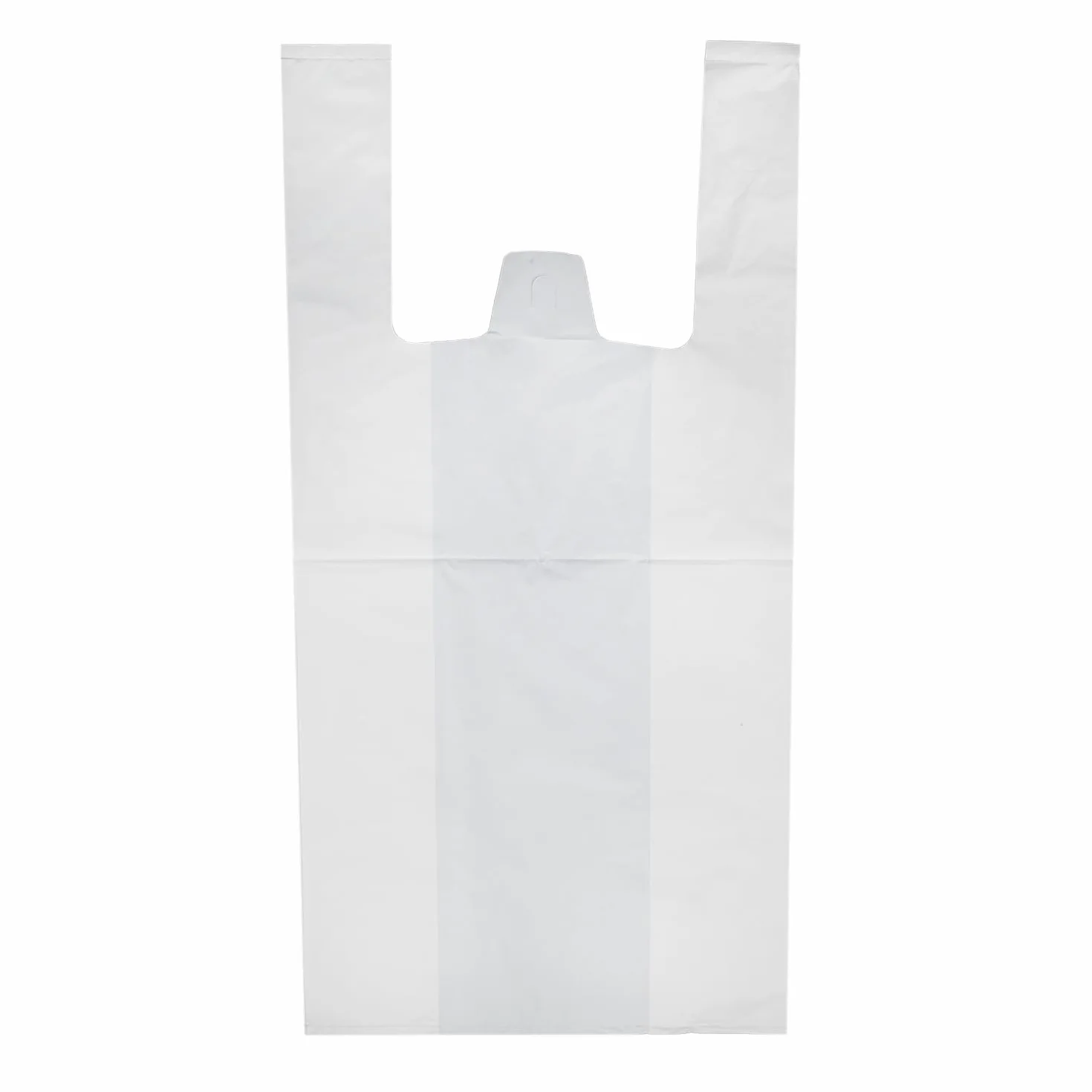 Bolsas de Plástico con Asas Blancas Tipo Camiseta 42x53cm 1KG 70% Recicladas Reutilizables Resistentes