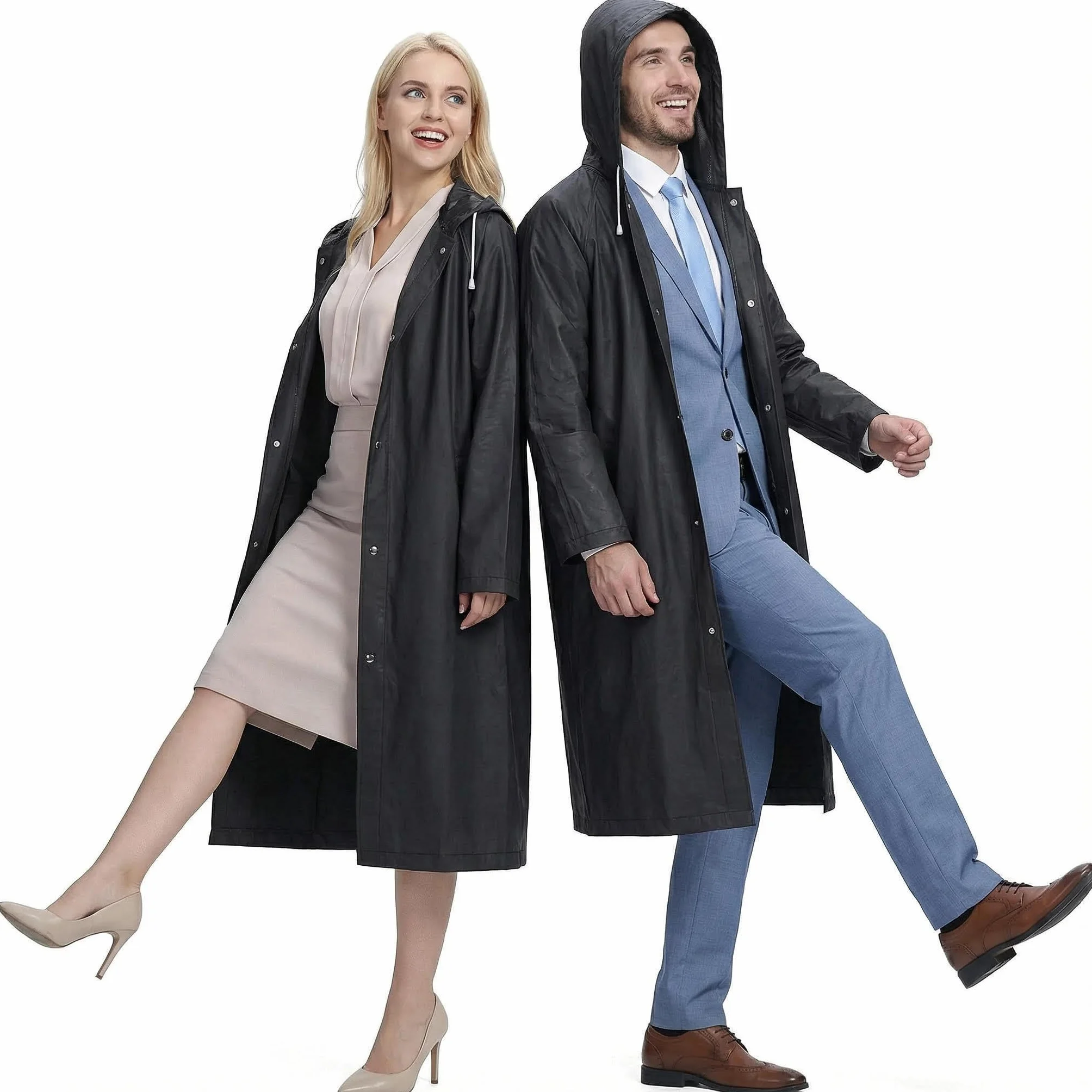 Poncho de Lluvia Impermeable con Capucha y Mangas, Reutilizable, Talla Única para Hombre y Mujer