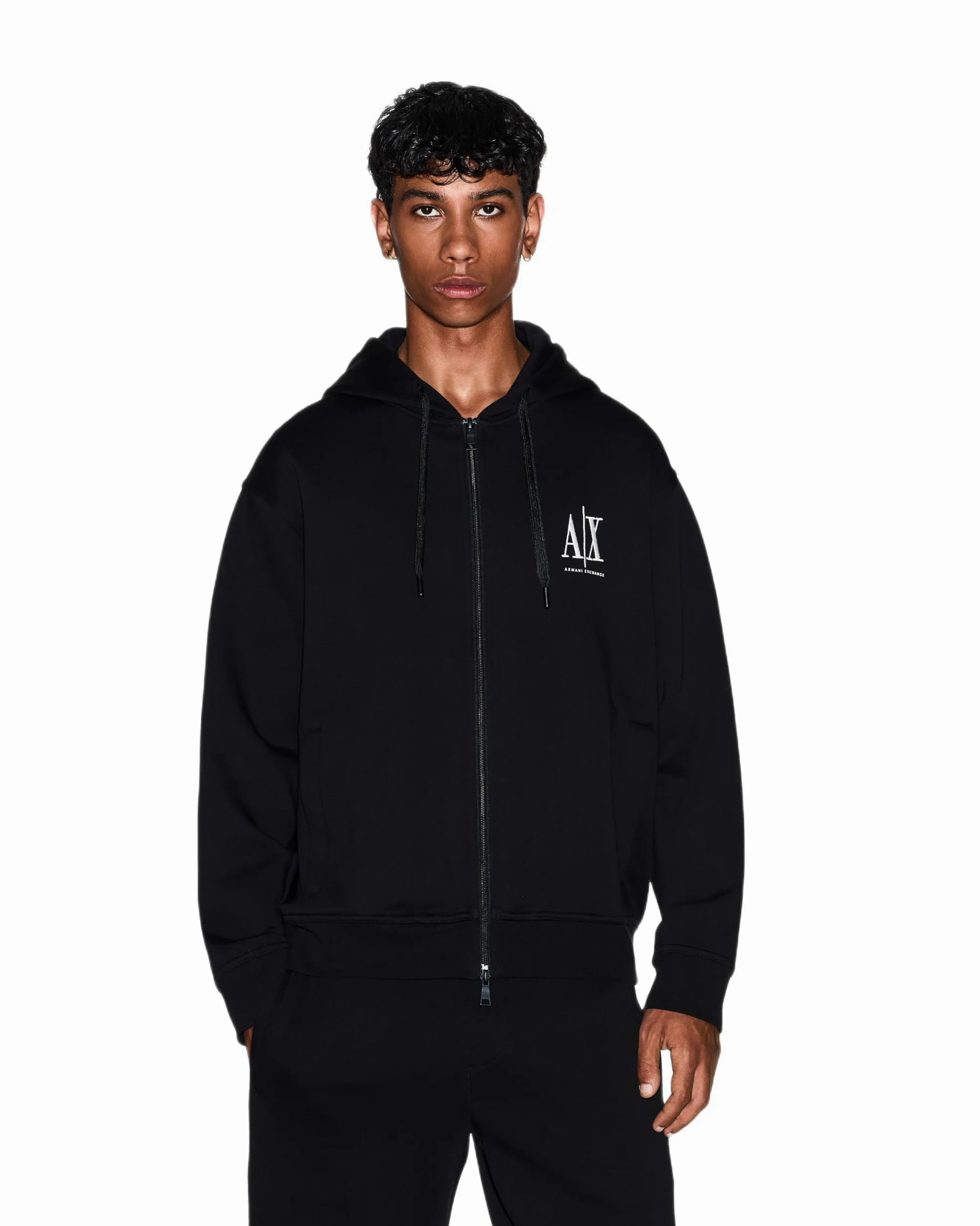 Armani Exchange Icon Project, Emboidered Logo, Full Zip Sudadera con Capucha Hombre