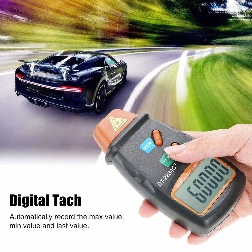 Tacómetro LCD sin Contacto, Láser Digital RPM Medidor de Velocidad Herramienta de Diagnóstico