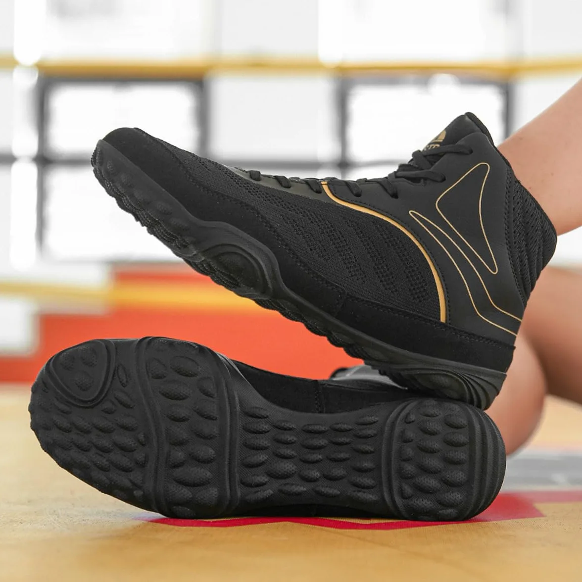 Zapatos Deportivos De Lucha Libre, Bota De Combate De Boxeo De Malla Antideslizante Calzado De Entrenamiento De Kickboxing De Peso Ligero para Adultos Masculinos