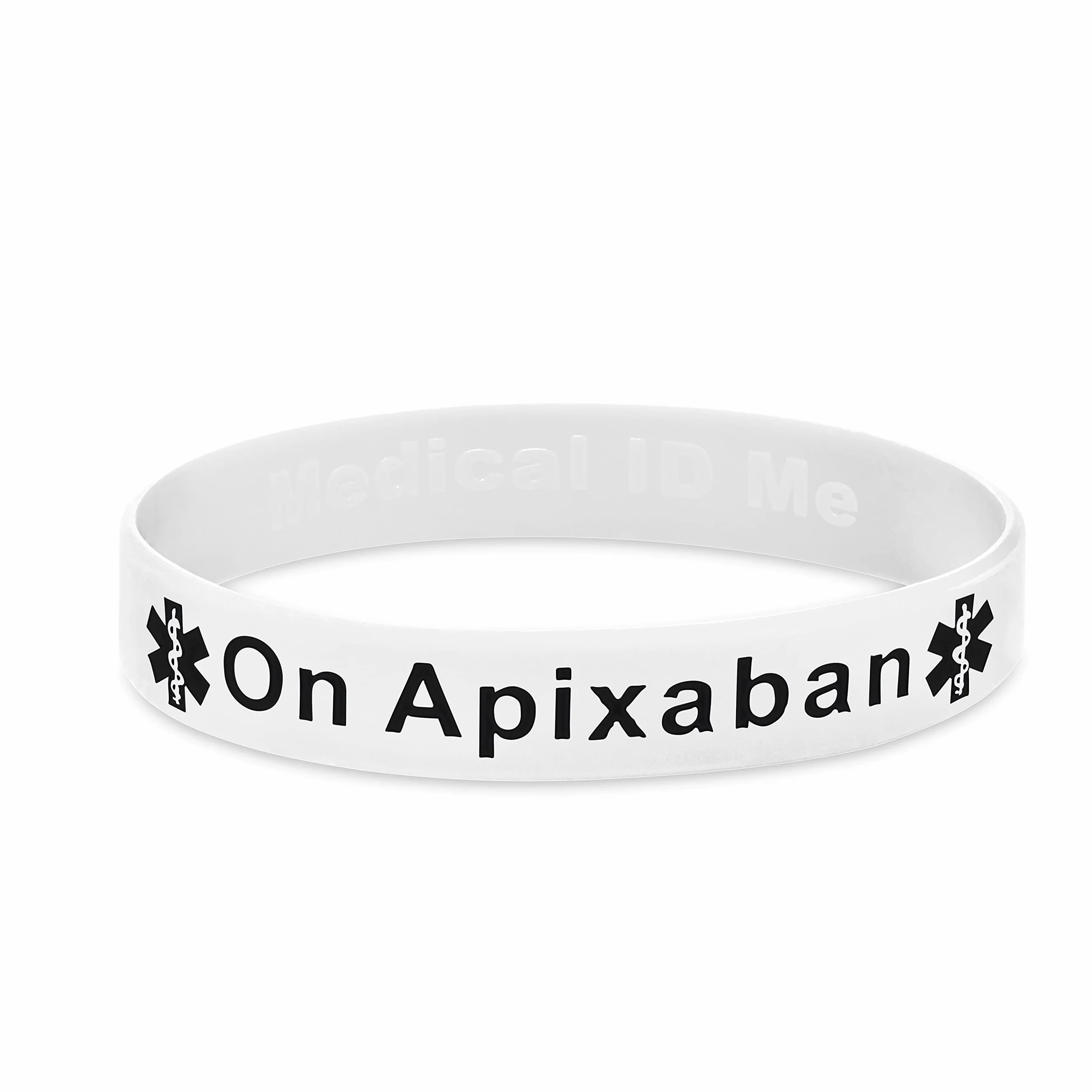 Apixaban Medical Alert Wristband Silicone UK Pack of 4