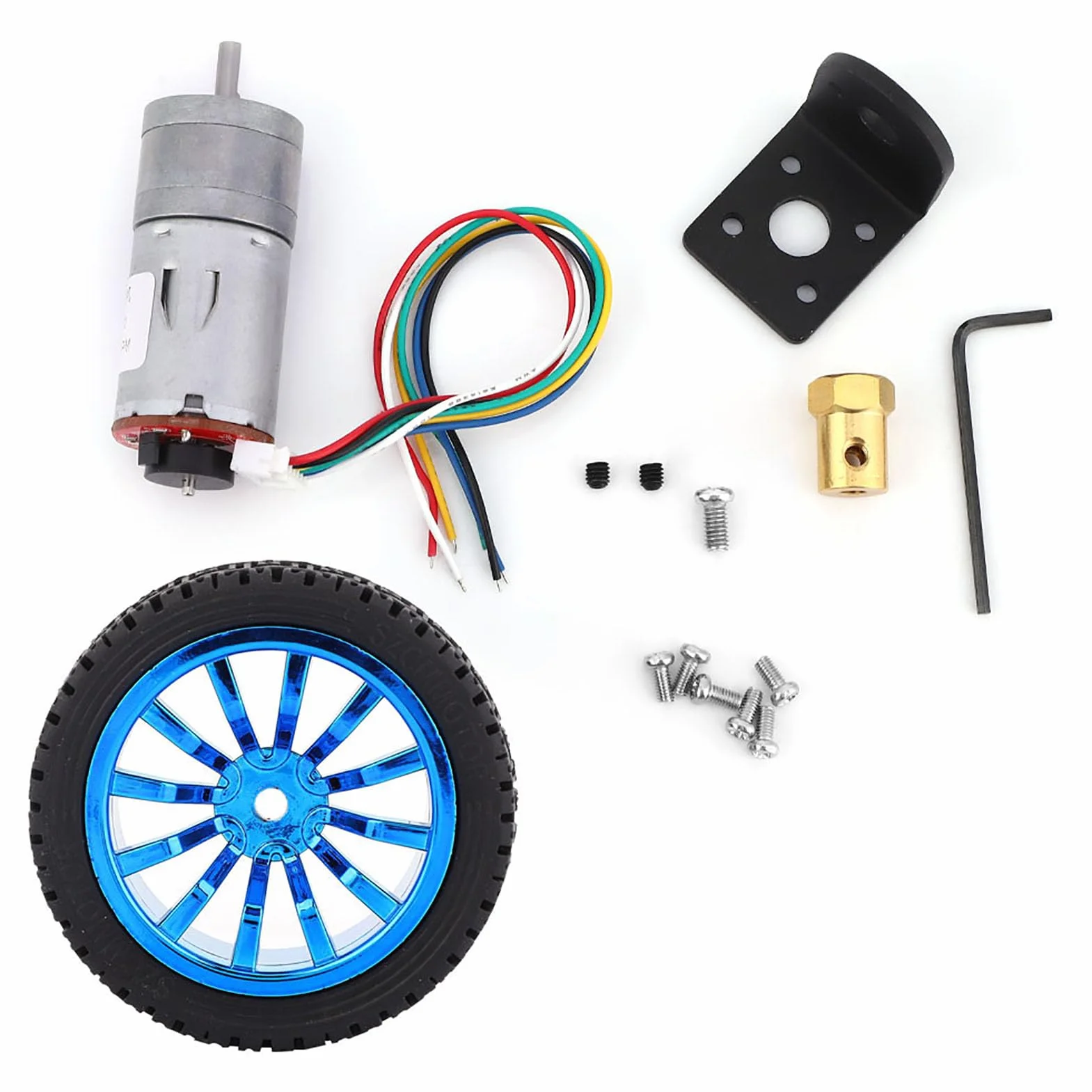 Motorreductor DC 12V 65mm Caja de Cambios Magnética Kit de Ruedas Full Metal Para Smart Car Robot 130RPM