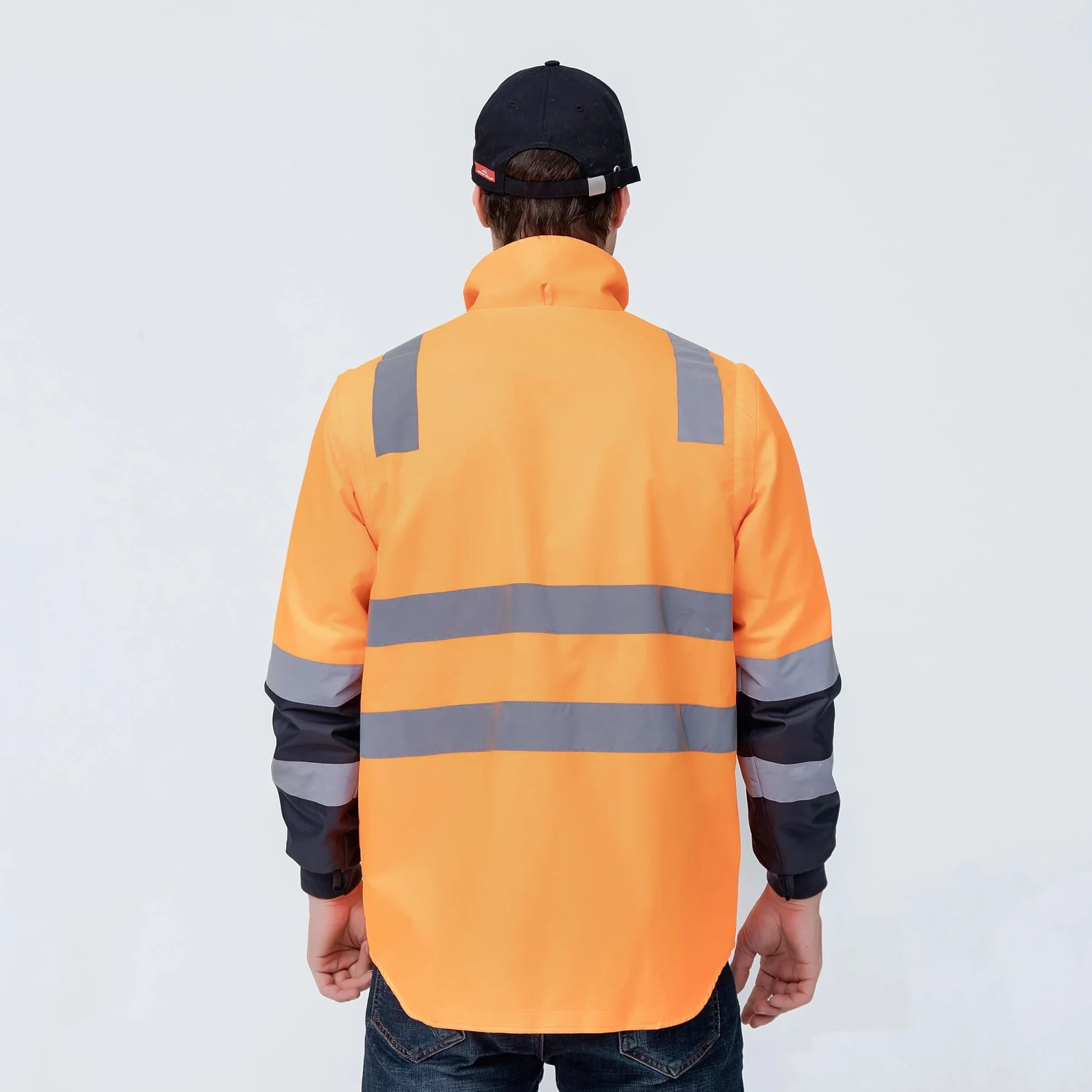 esmen Chaqueta reflectante Oxford de alta visibilidad, chaqueta de trabajo de seguridad de doble grosor for hombre, ropa de trabajo industrial.