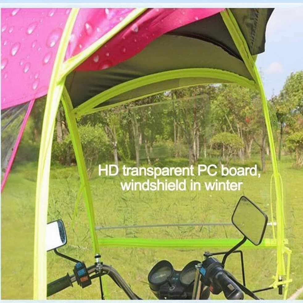 Cubierta para la lluvia Movilidad Scooter Sol Lluvia Viento Cubierta Coche eléctrico Prevenir paraguas, Universal Coche Motor Scooter Paraguas Movilidad Parasol Cubierta para la lluvia Impermeable (A)