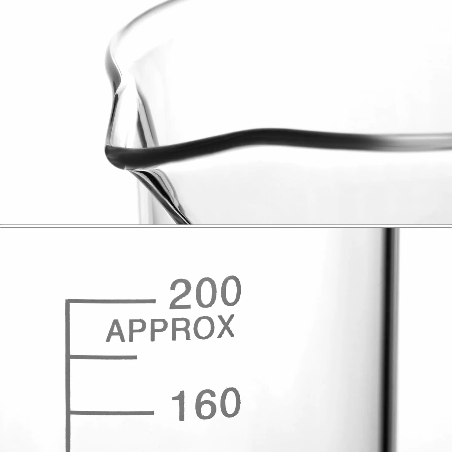 QWORK Vaso de Precipitados Graduado 25ml 50ml 100ml 200ml, Vidrio Borosilicato 3.3 para Laboratorio