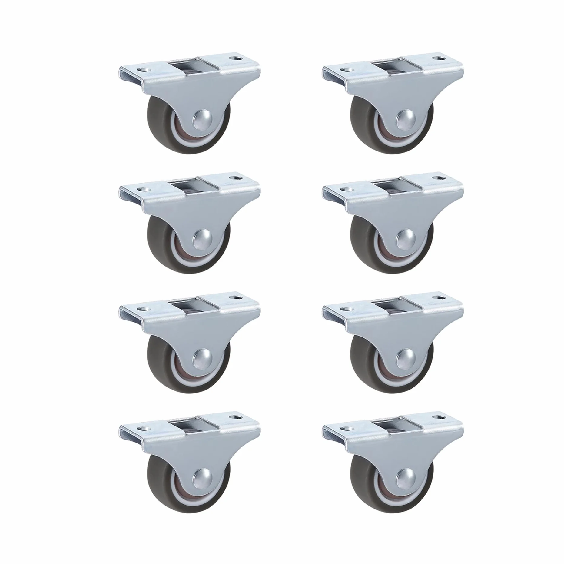 Ruedas Silenciosas TPR 25 x 13 mm para Muebles con Placa de Montaje 40kg Paquete 8
