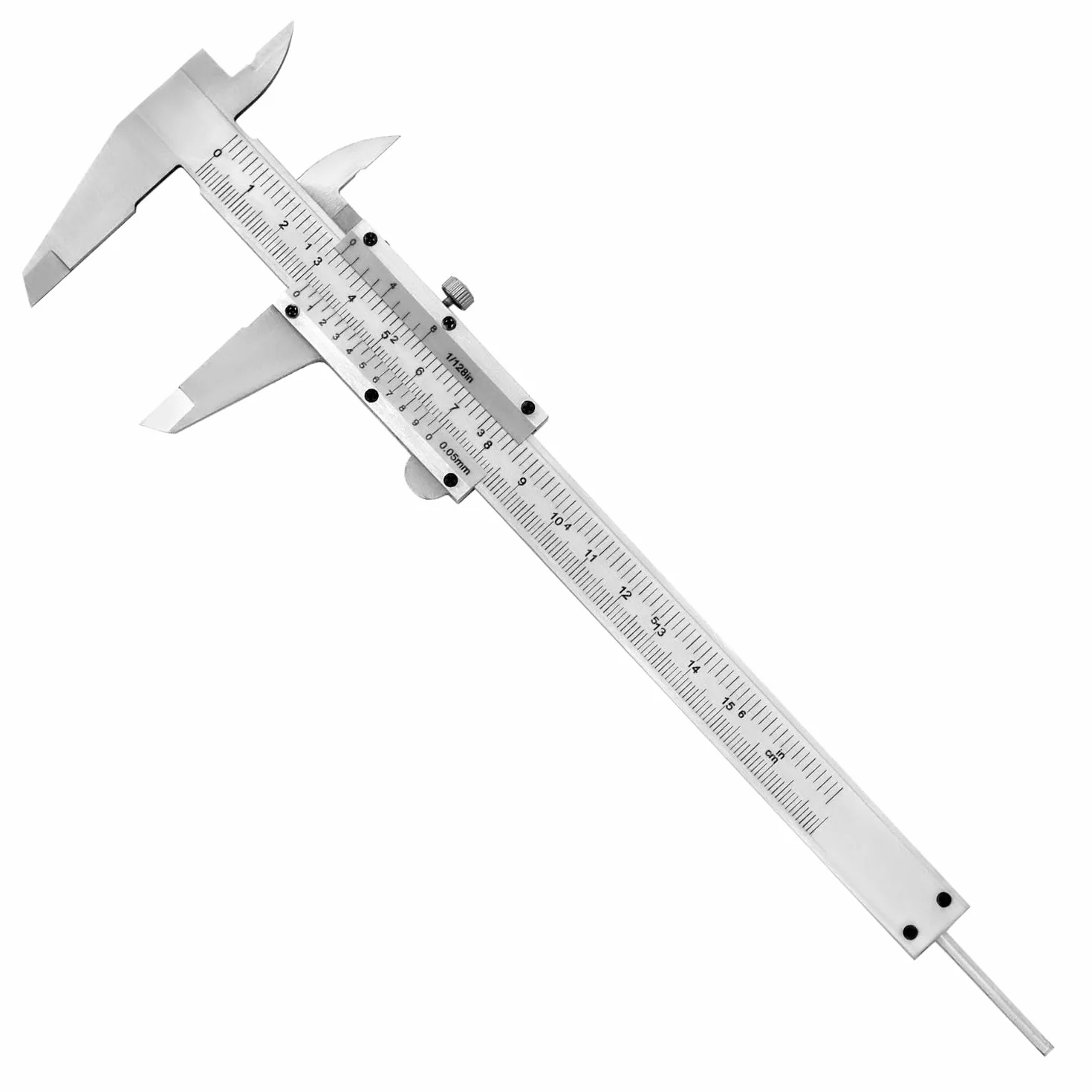 QWORK Calibre Vernier de Alta Precisión 6" 150 mm 0.05 mm 1/128" con Tornillo de Bloqueo