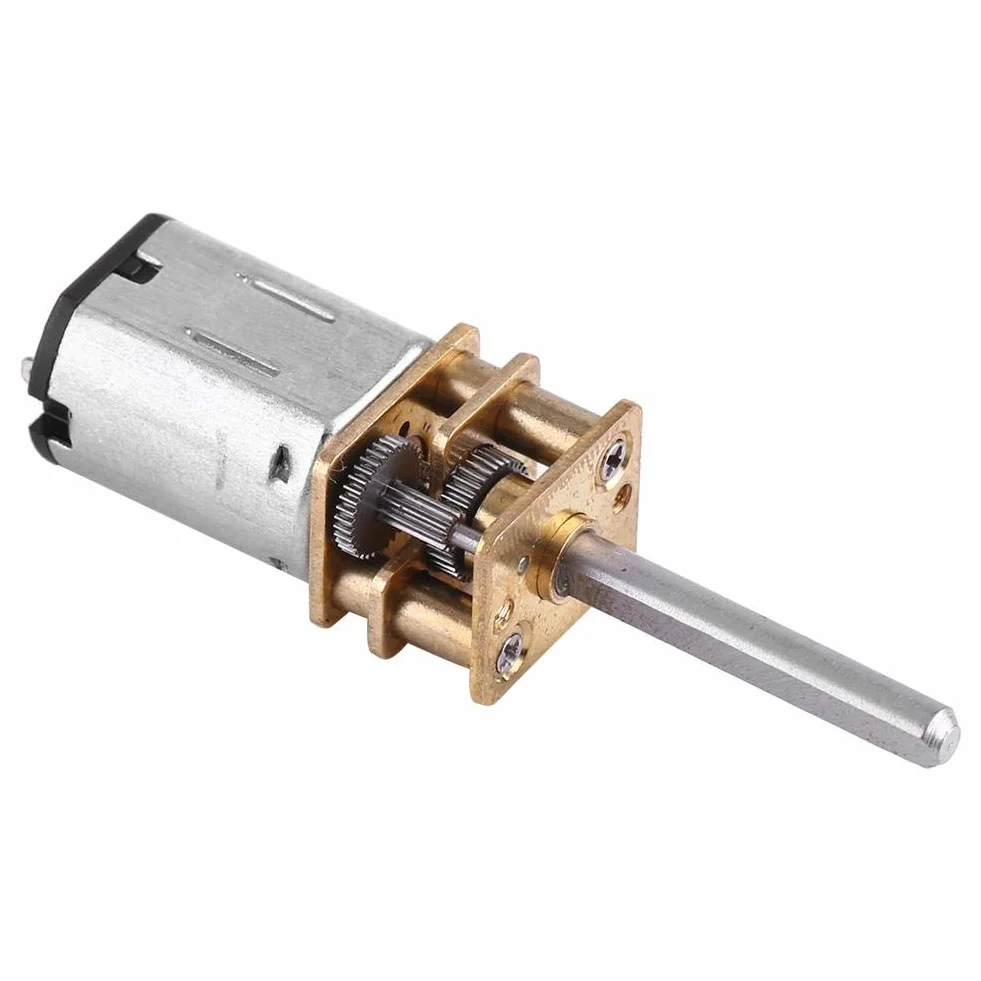 Motorreductor DC 12V 2000 RPM con Caja de Engranajes y Eje Largo para Robot