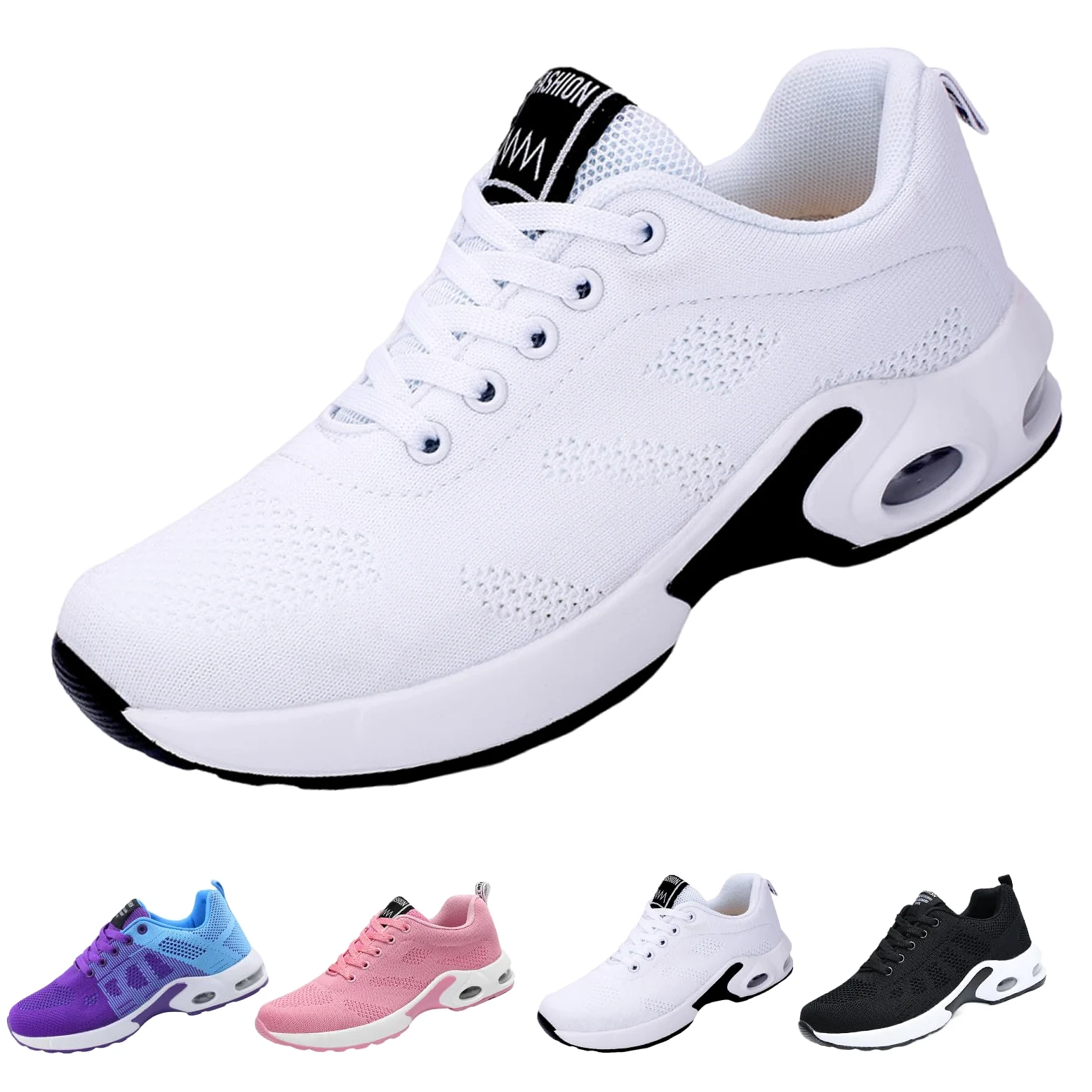 AioTio Zapatos para Caminar Mujeres Antideslizante Atlético Zapatillas Amortiguación de Aire Malla de Moda Ligero Soporte para el Arco Zapatos Informales