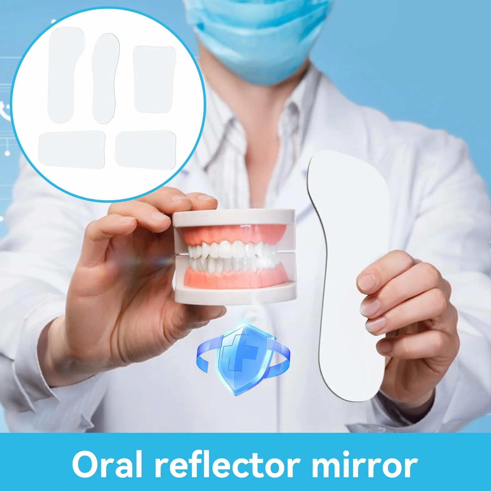 Espejos De Fotografía Dental 5 Piezas Cámara Intraoral 2 Caras Espejo Reflector Oral para Clínica