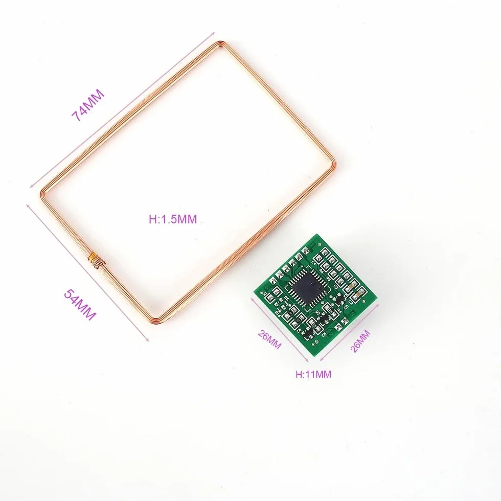 DONGKER Módulo de lector RFID 134.2KHZ sin contacto con antena ISO 11784/85