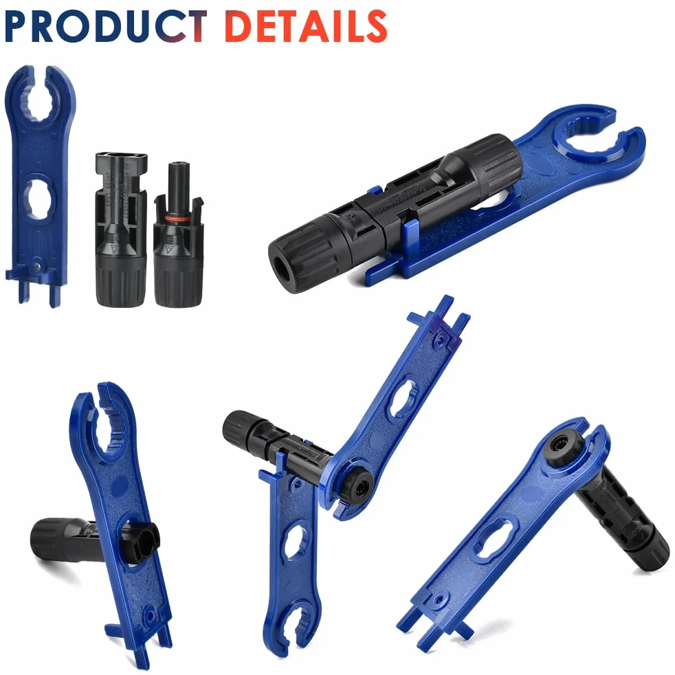 Juego de Herramientas de Crimpado Solar para 2,5/4/6 mm² - 1 Tenaza, 10 pares Conectores, 2 Llaves